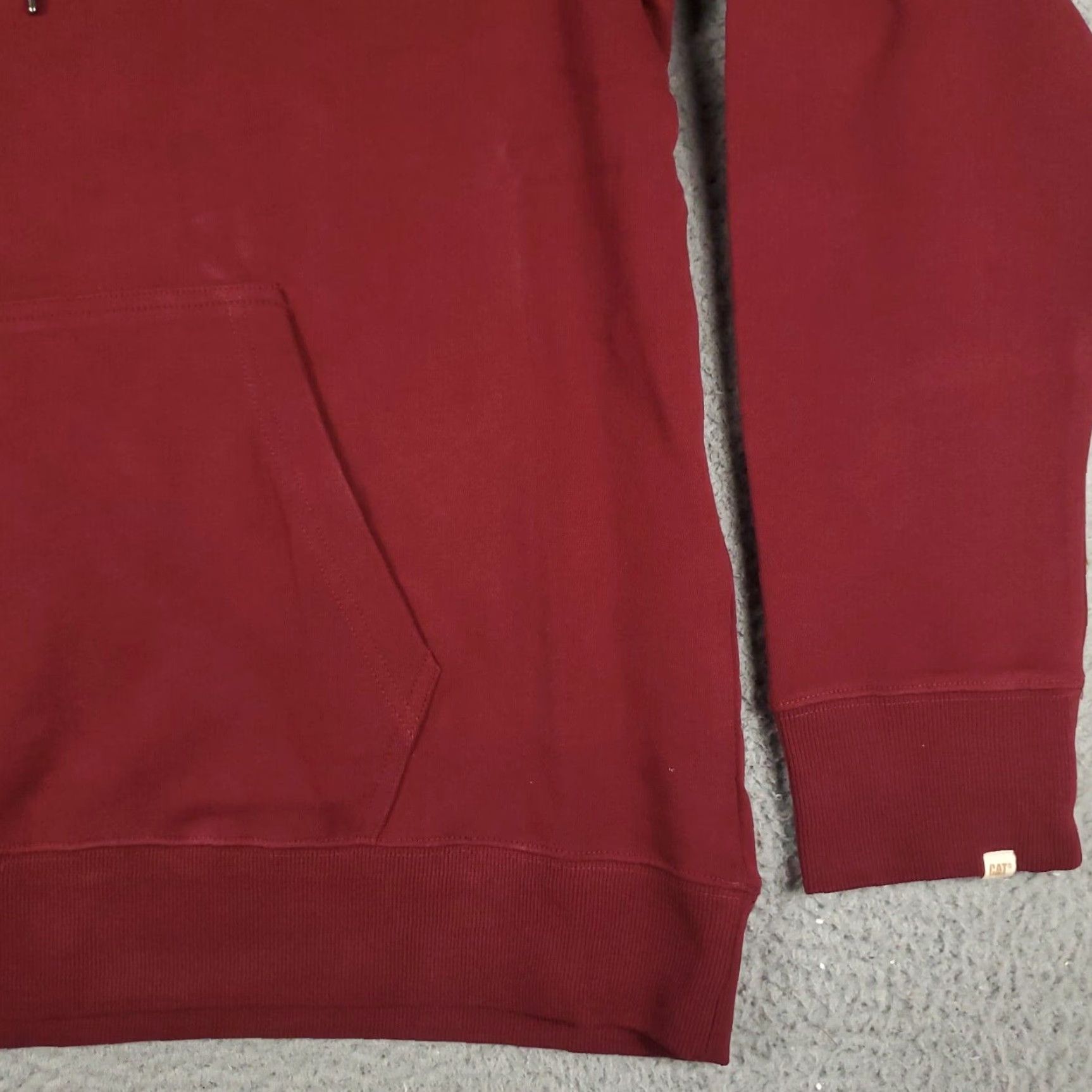 Vintage CAT Hoodie Mens XL Red Solid Pullover Sweatshirt with Logo - Classic Outdoor Size US XL / EU 56 / 4 - 4 Thumbnail
