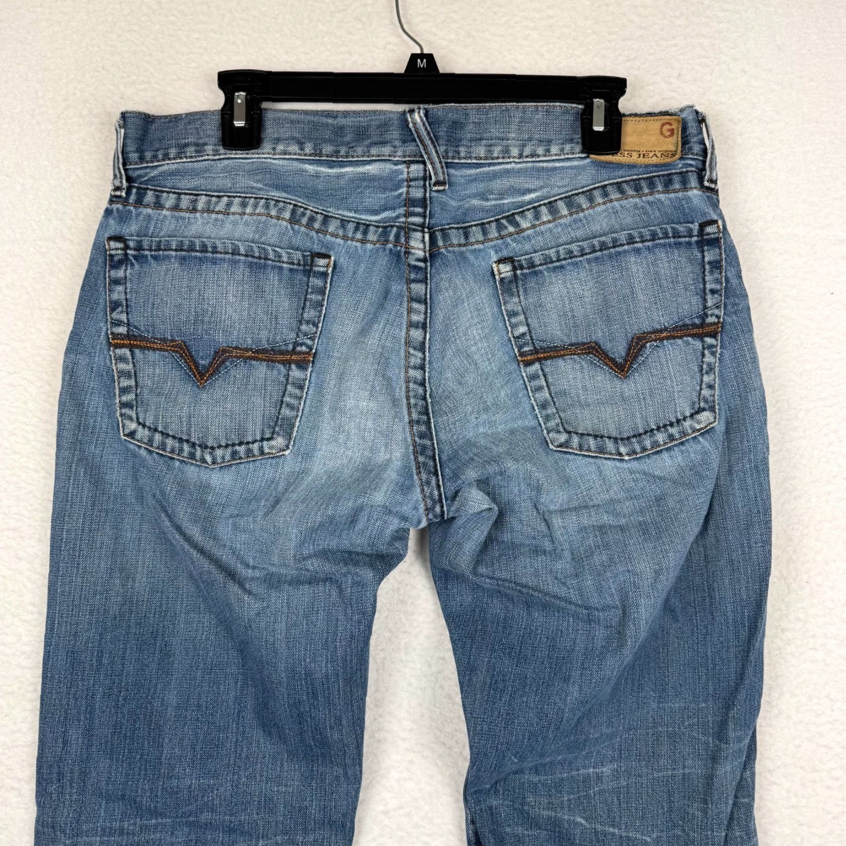 Guess VINTAGE GUESS Jeans Bootcut Mens 33x32 Distressed Denim 00s Y2K Blue Mid Rise 5-Pocket Size US 33 - 4 Thumbnail