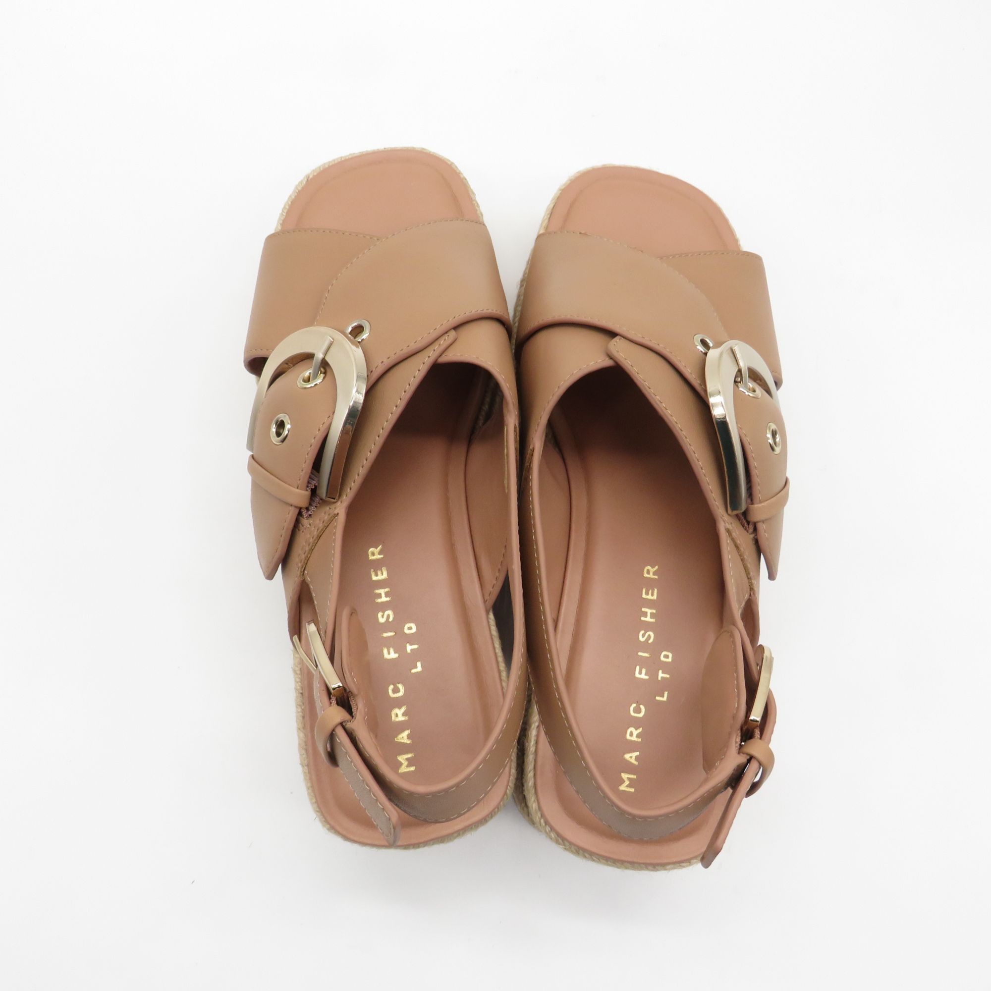 Other Marc Fisher Women's Espadrille Sandals Tan Faux Leather Adju Size US 7 / IT 37 - 4 Thumbnail