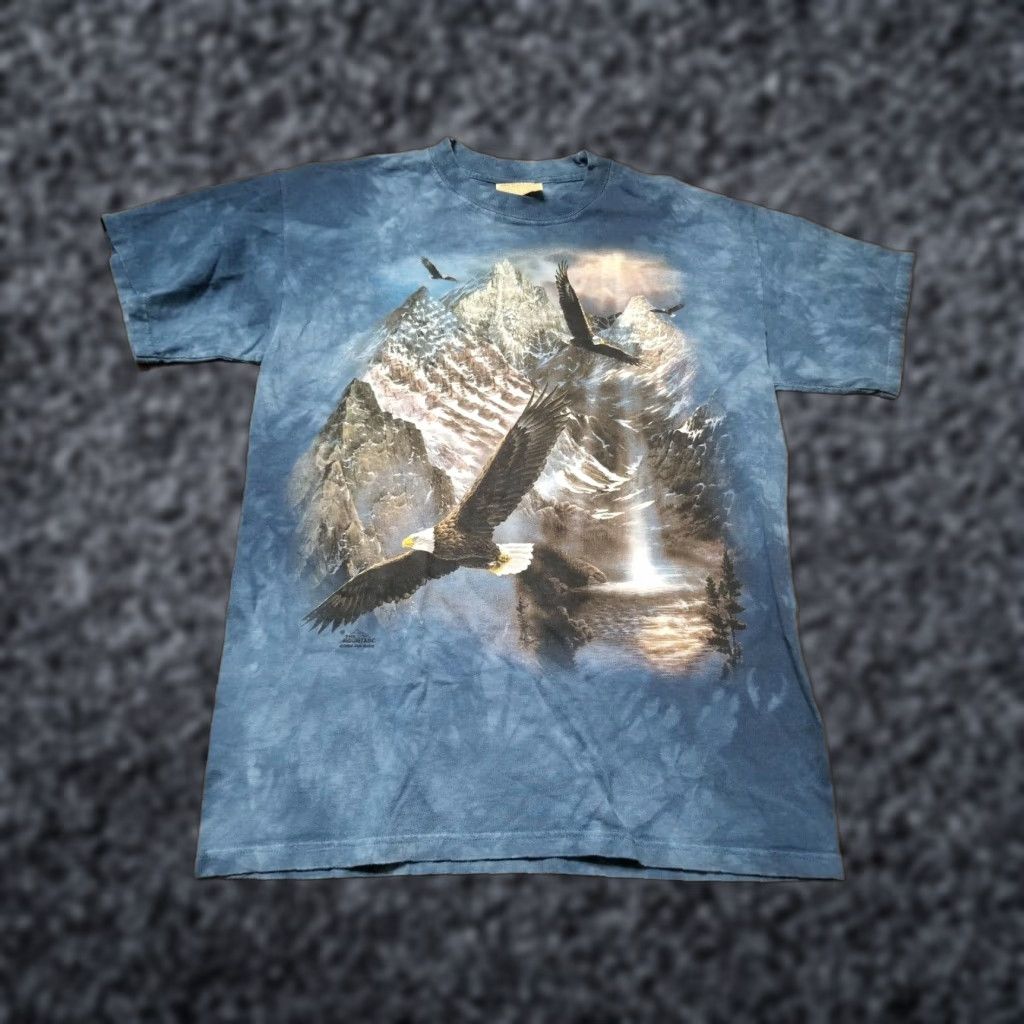 The Mountain VINTAGE The Mountain T-shirt Mens M Navy Blue Patriotic Bald Eagle Flag Tie Dye Shirt Size US M / EU 48-50 / 2 - 1 Thumbnail