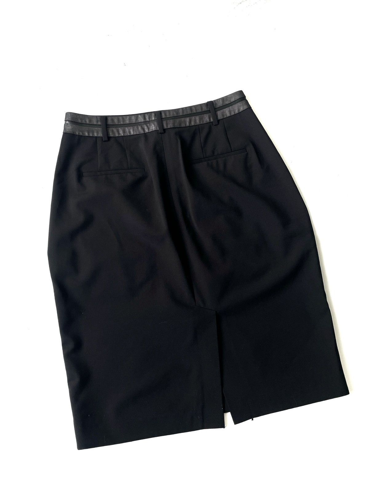 Alexander Wang Alexander Wang Black Midi Skirt Wool & Leather Size 6/M-L Size 30" / US 8 / IT 44 - 7 Thumbnail