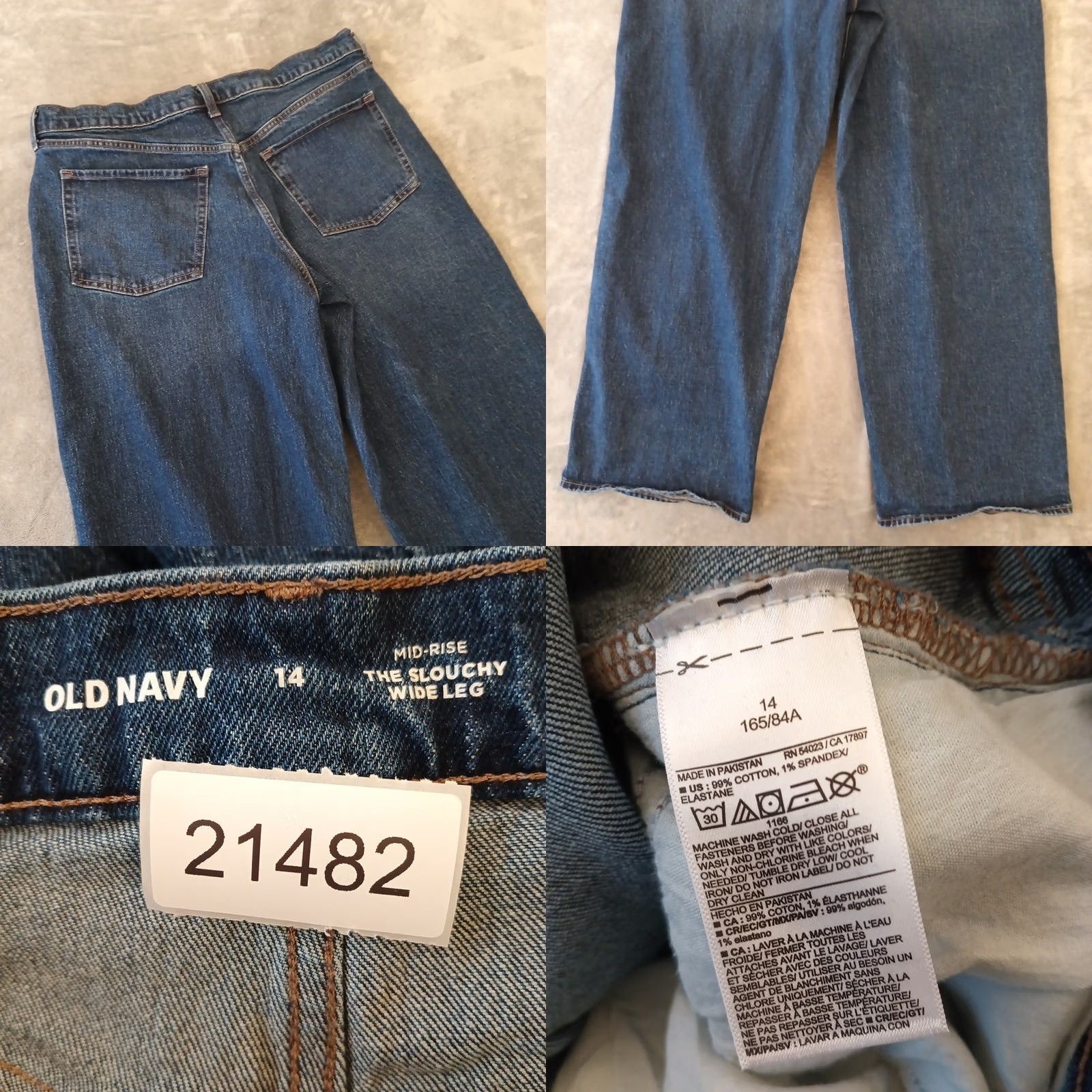 Old Navy Old Navy Jeans Womens 14 Blue Wide-Leg Button Fly 35x29.5 Denim Oscar 5-Pocket Design Womens Size 36" / US 14 / IT 50 - 8 Thumbnail