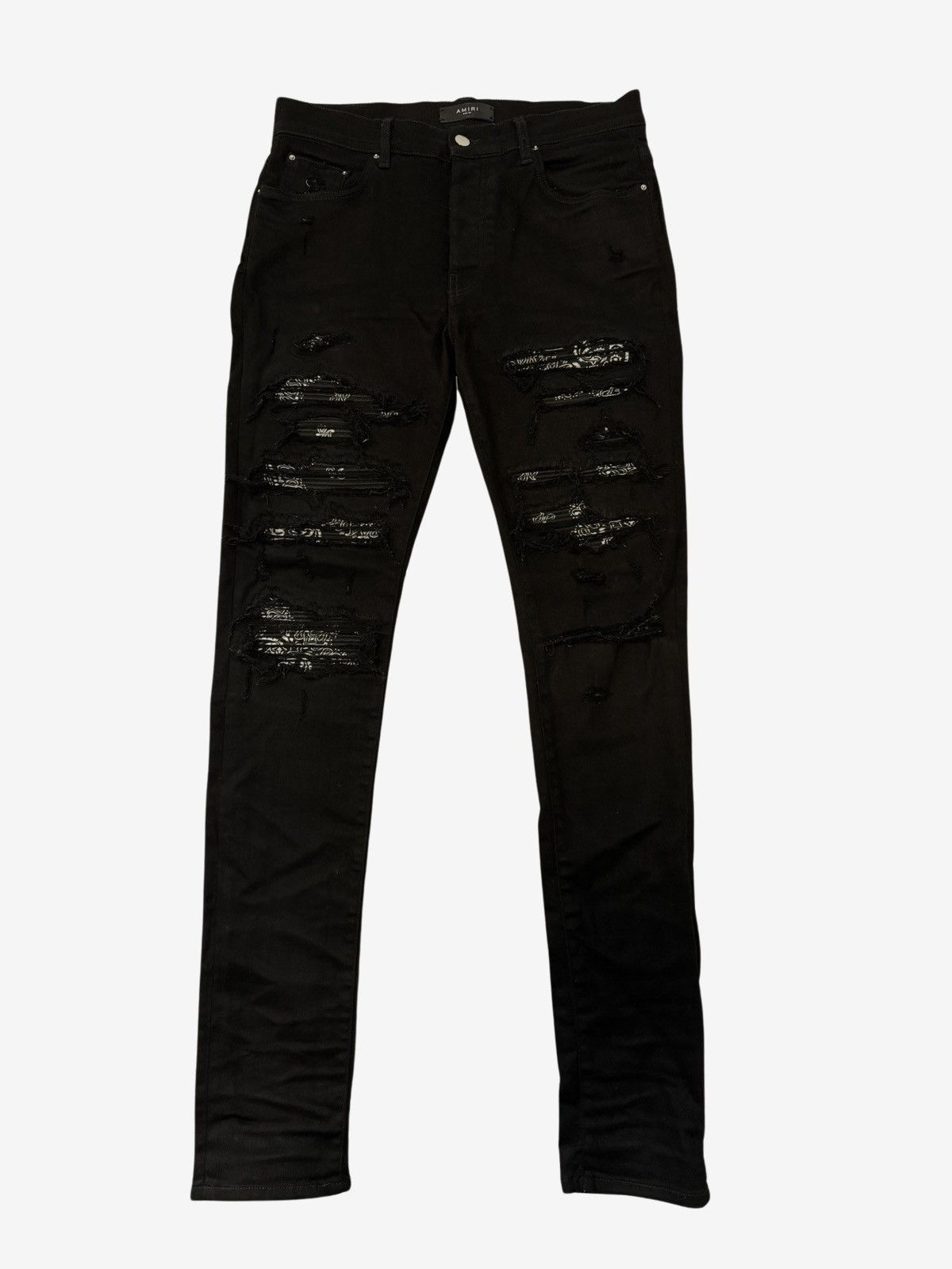 Amiri Amiri MX1 Black Bandana Denim Sz.33 Size US 33 - 1 Thumbnail
