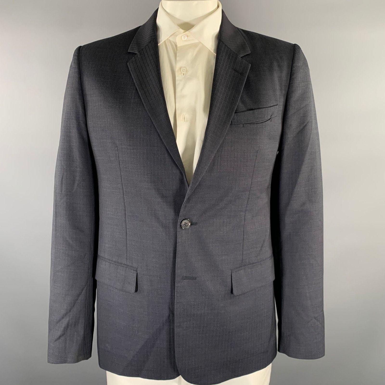 Maison Margiela MAISON MARGIELA 42 Charcoal Pinstripe Wool Sport Coat Size 42R - 1 Thumbnail