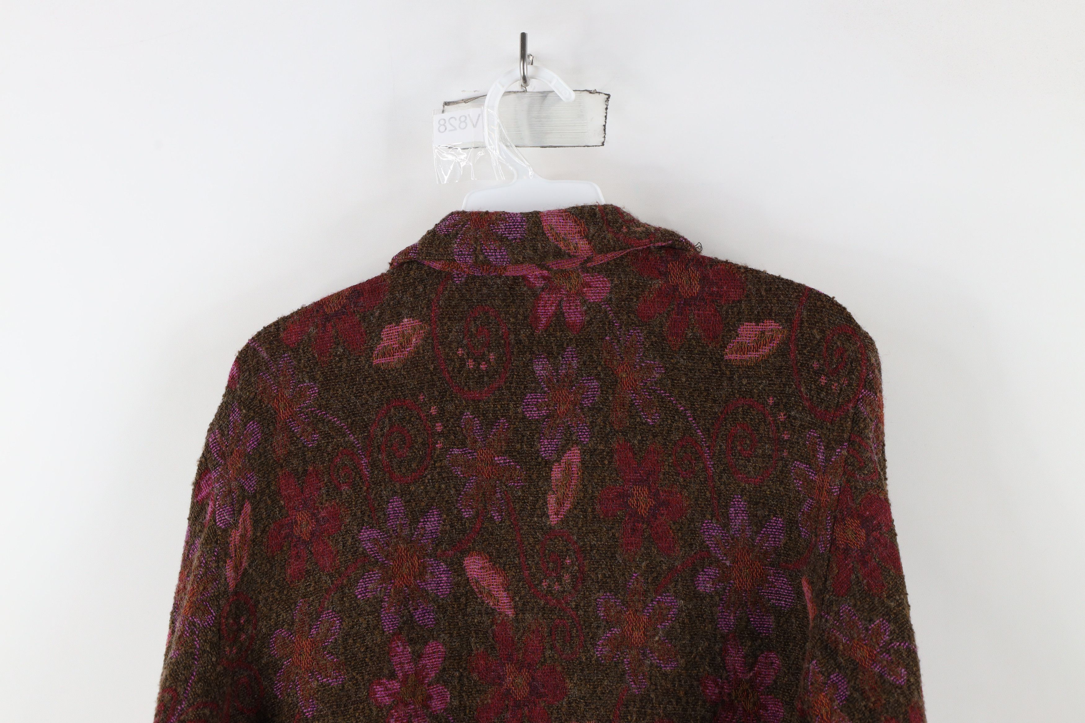 Vintage Vintage 90s Streetwear Knit Flower Sweater Blazer Jacket Size M / US 6-8 / IT 42-44 - 11 Thumbnail