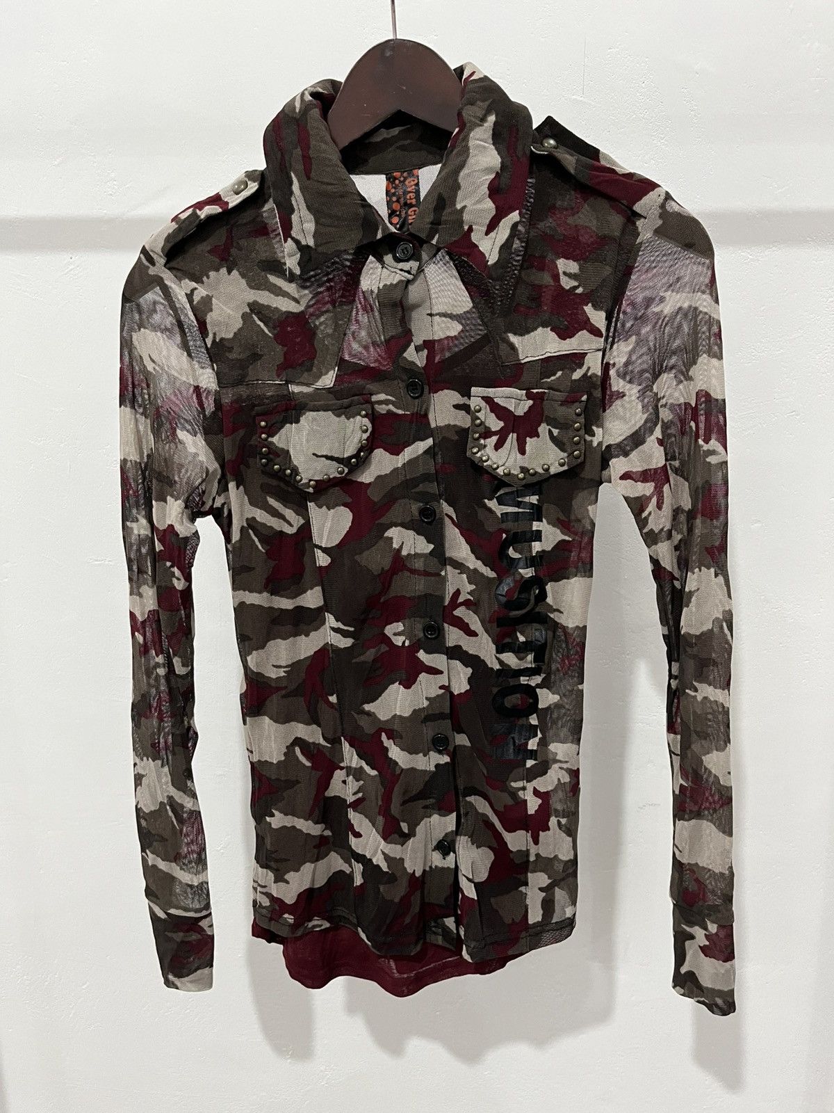 If Six Was Nine × Japanese Brand × Le Grande Bleu (L.G.B.) Over girl camo mesh shirt ifsixwasnine lgb styled Size S / US 4 / IT 40 - 1 Thumbnail