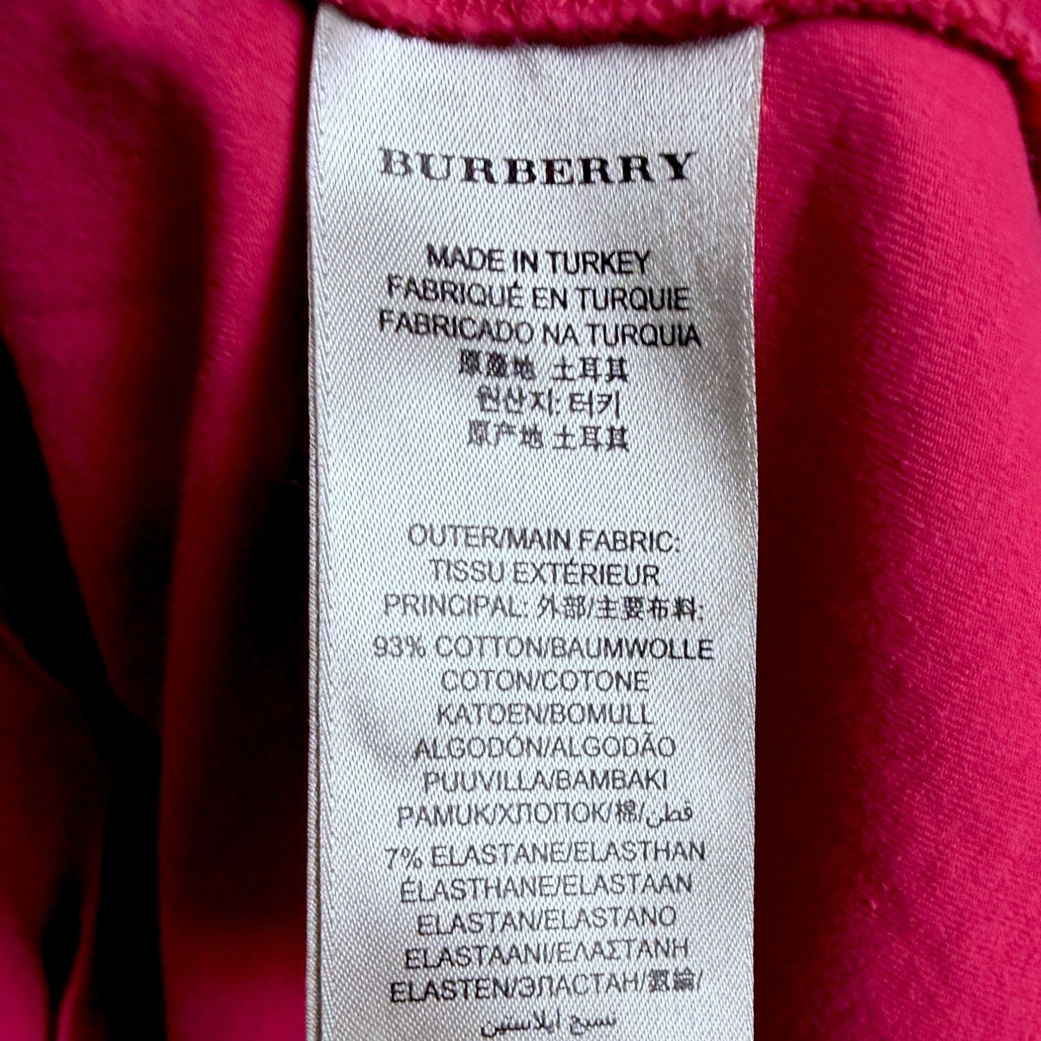 Burberry Burberry Brit Dark Pink Nova Check Cuff T-Shirt $290 Retail Size S / US 4 / IT 40 - 9 Thumbnail