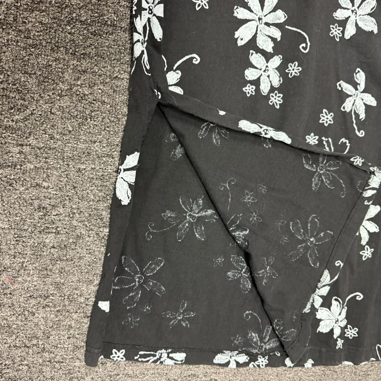 Designer Vintage Black & White Floral Dress Size S / US 4 / IT 40 - 3 Thumbnail