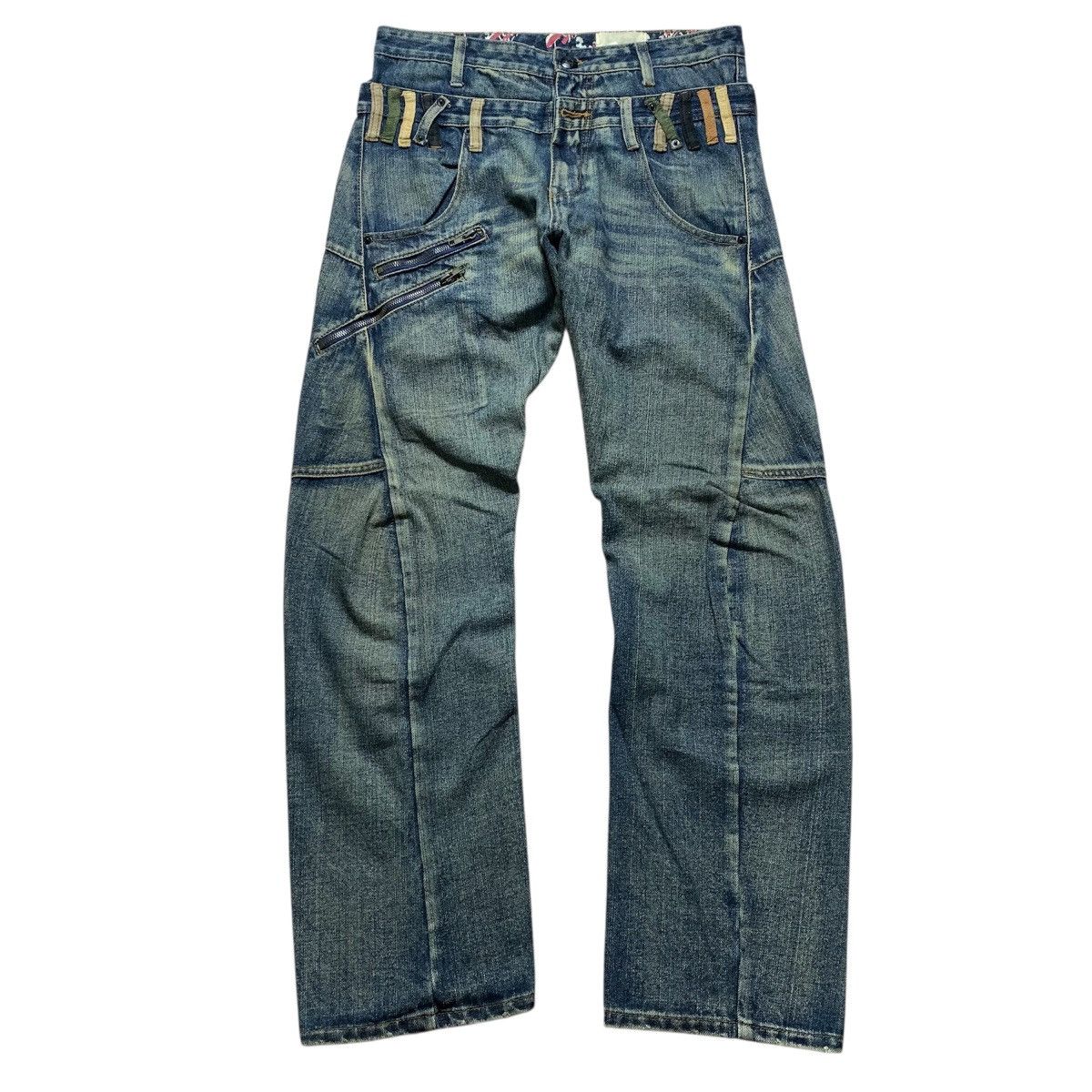 Japanese Brand Kmk Curve Double Waist Y2k Lgb Punk Style Japanese Brand Size US 32 / EU 48 - 1 Thumbnail