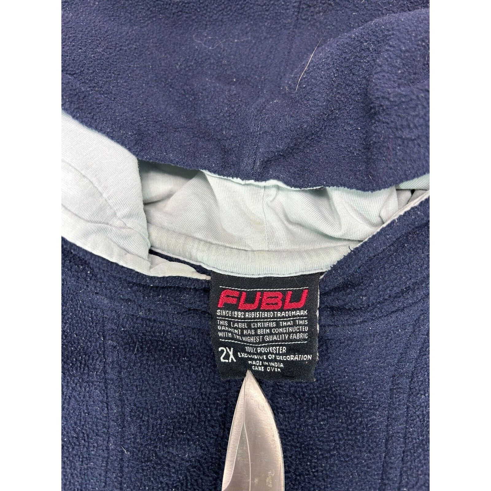 Fubu Vintage Y2K FUBU Hooded Fleece Sweatshirt Size 2XL Blue Size US XXL / EU 58 / 5 - 3 Thumbnail