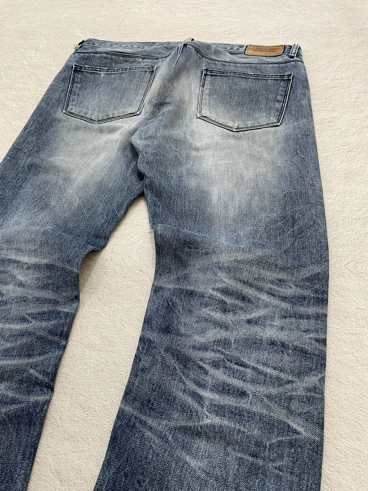 Japanese Brand 2000s Blue Denim Fading Y2K Size US 34 / EU 50 - 6 Thumbnail