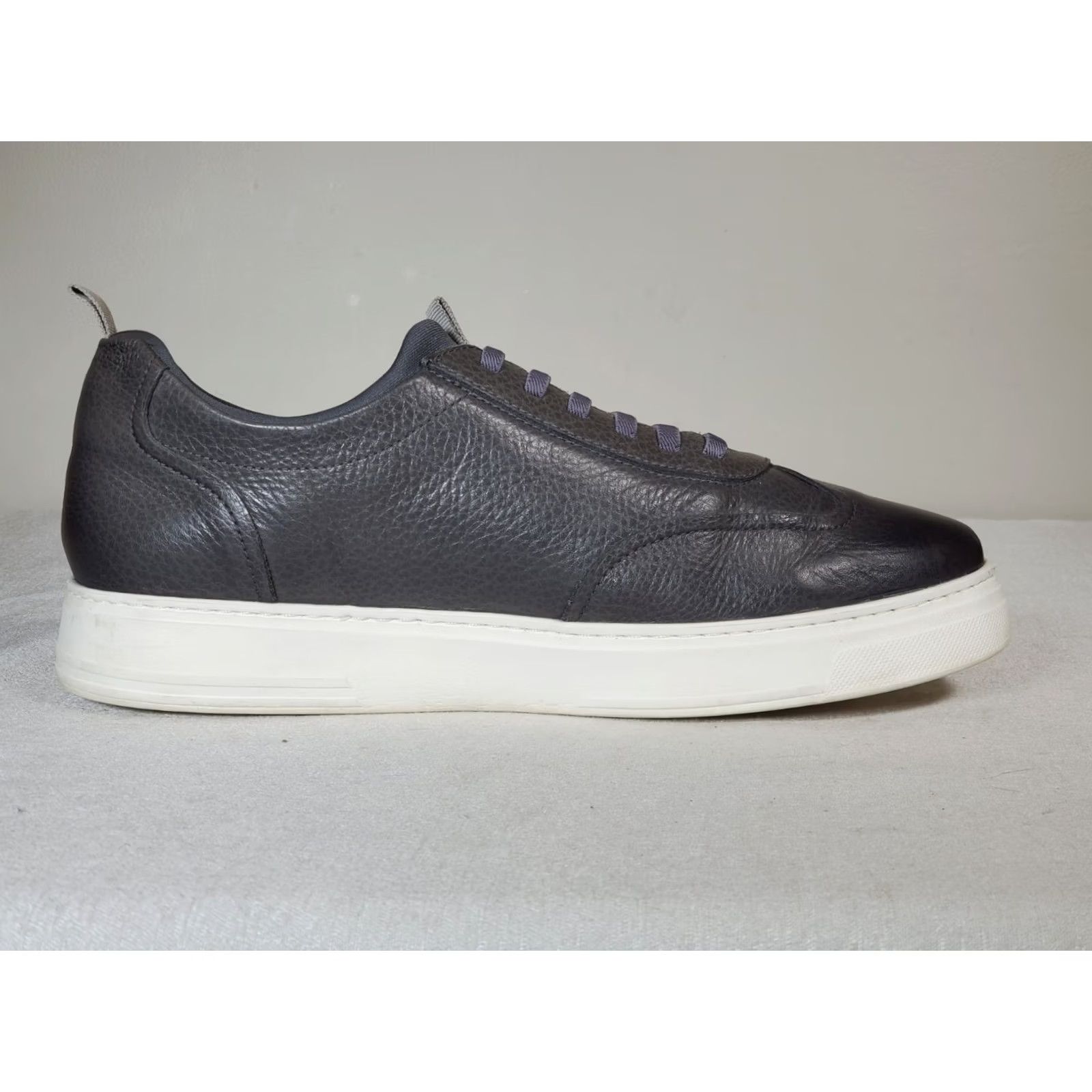 Vintage Martin Dingman David Mens Graphite Pebbled Leather Casual Sneakers Black Lace-Up Size US 12 / EU 45 - 4 Thumbnail
