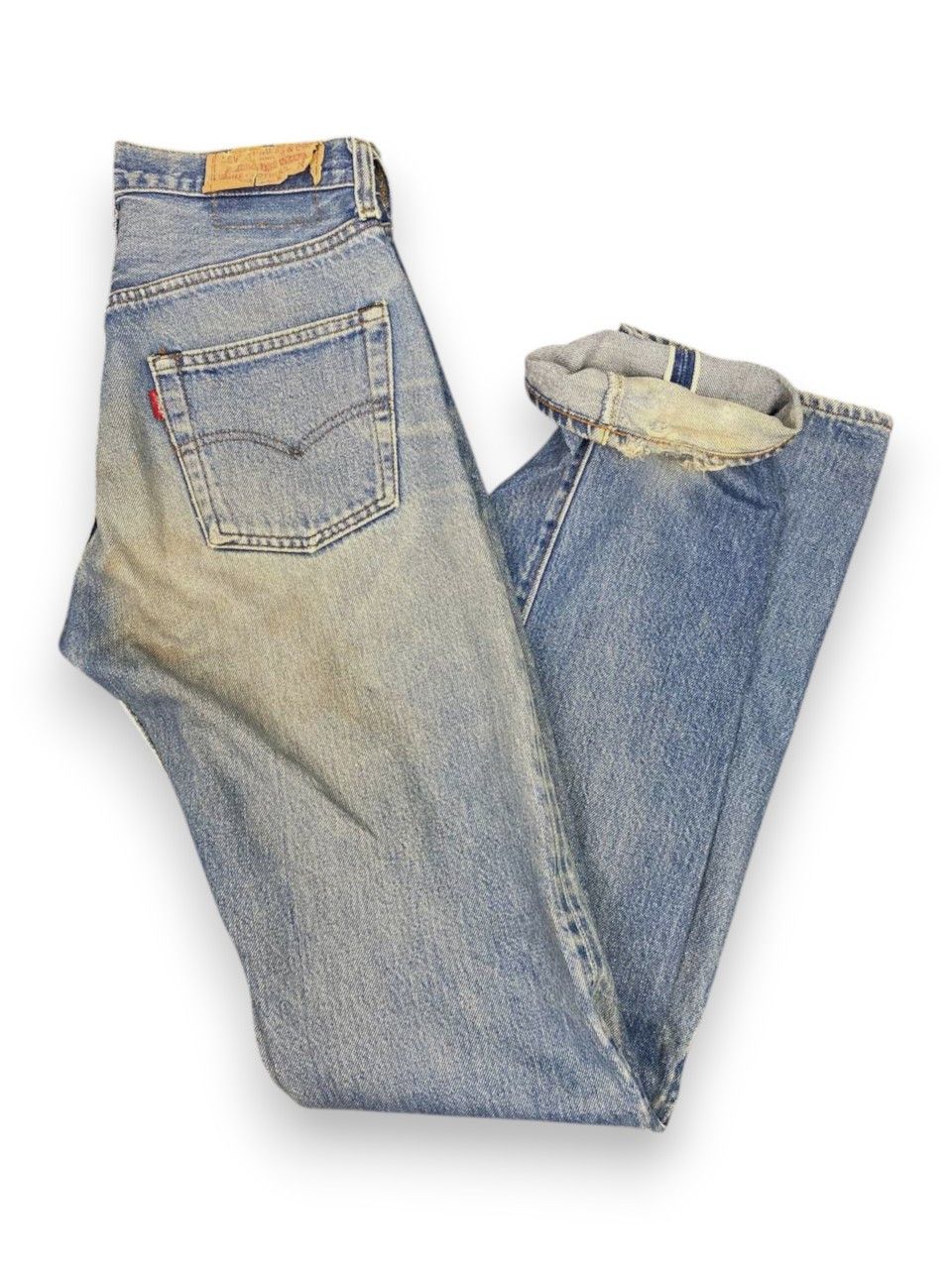 Levi's vintage 80s levis 501 selvedge distressed denim nice design Size US 28 / EU 44 - 1 Thumbnail