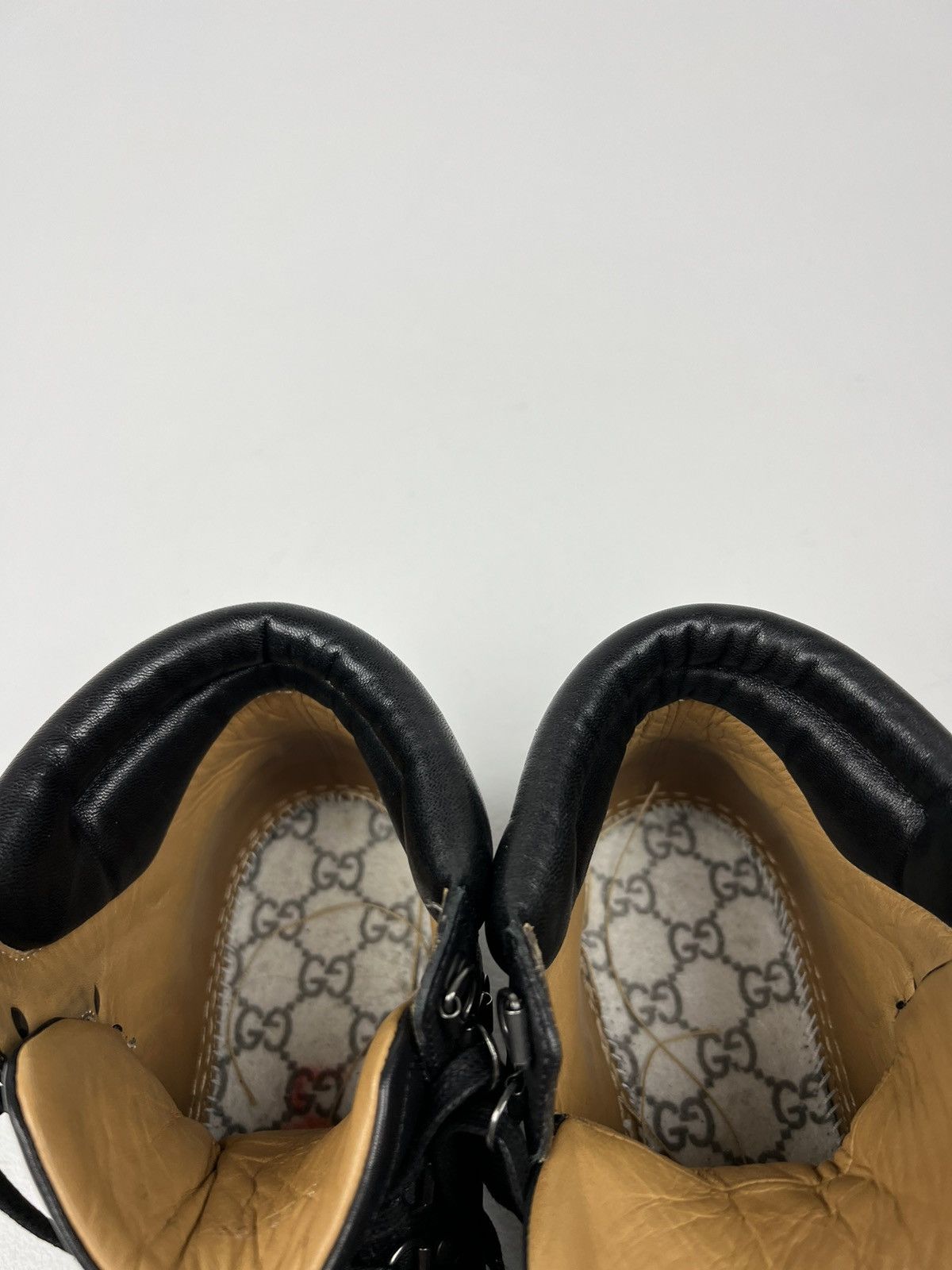 Gucci GUCCI Boots Leather Shoes GG Interlocking Logo Black Men’s Size US 6.5 / EU 39-40 - 17 Thumbnail