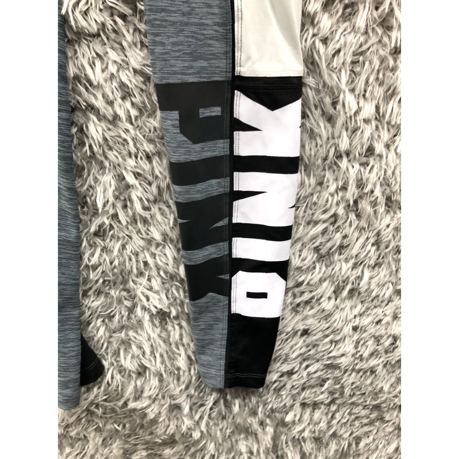 Pinko PINK Leggings Womens M Gray Logo Athletic Yoga Polyester Skinny Inseam 28in Size 32" / US 10 / IT 46 - 6 Thumbnail