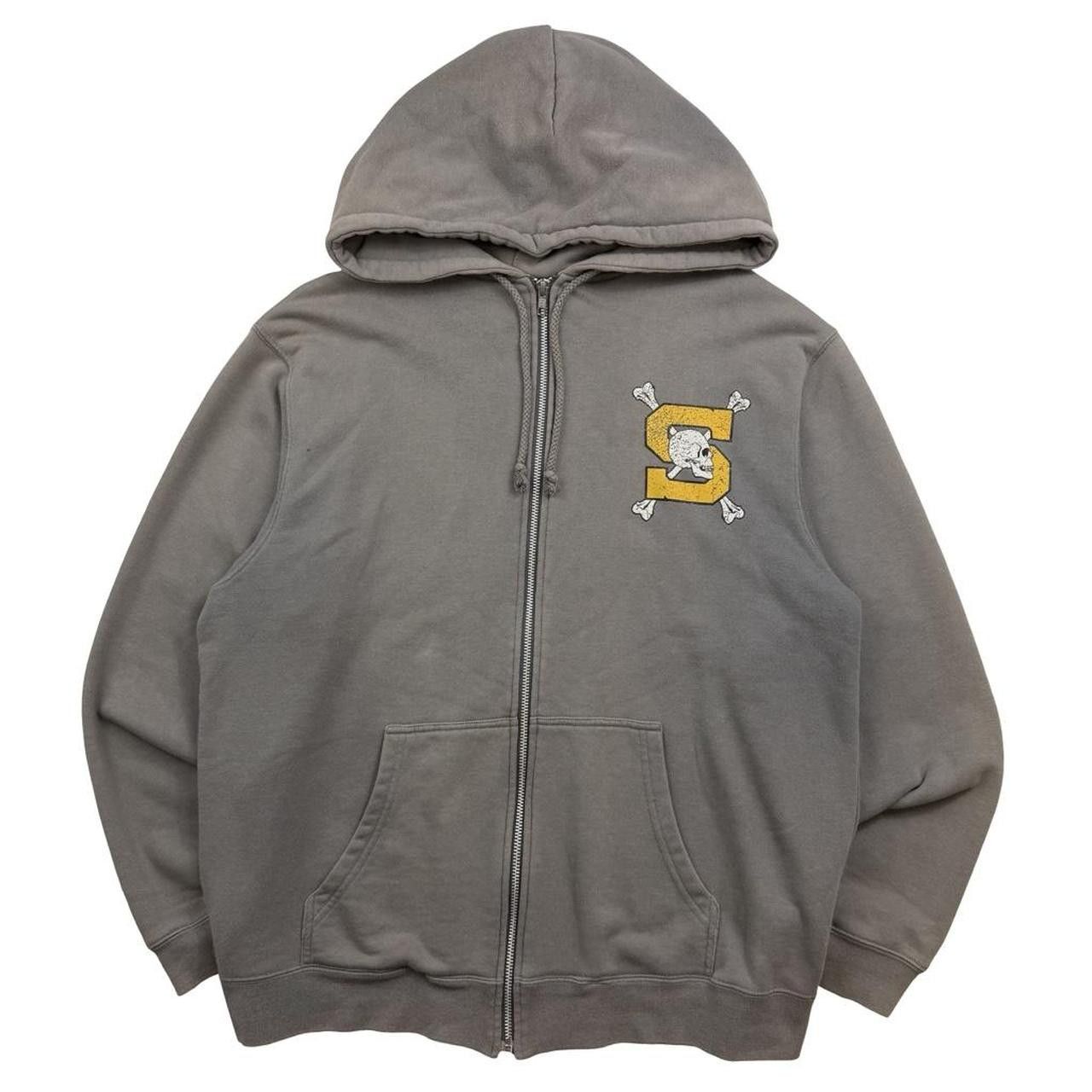 Streetwear × Stussy Grey Stussy London Zip Up Hoodie | Grailed