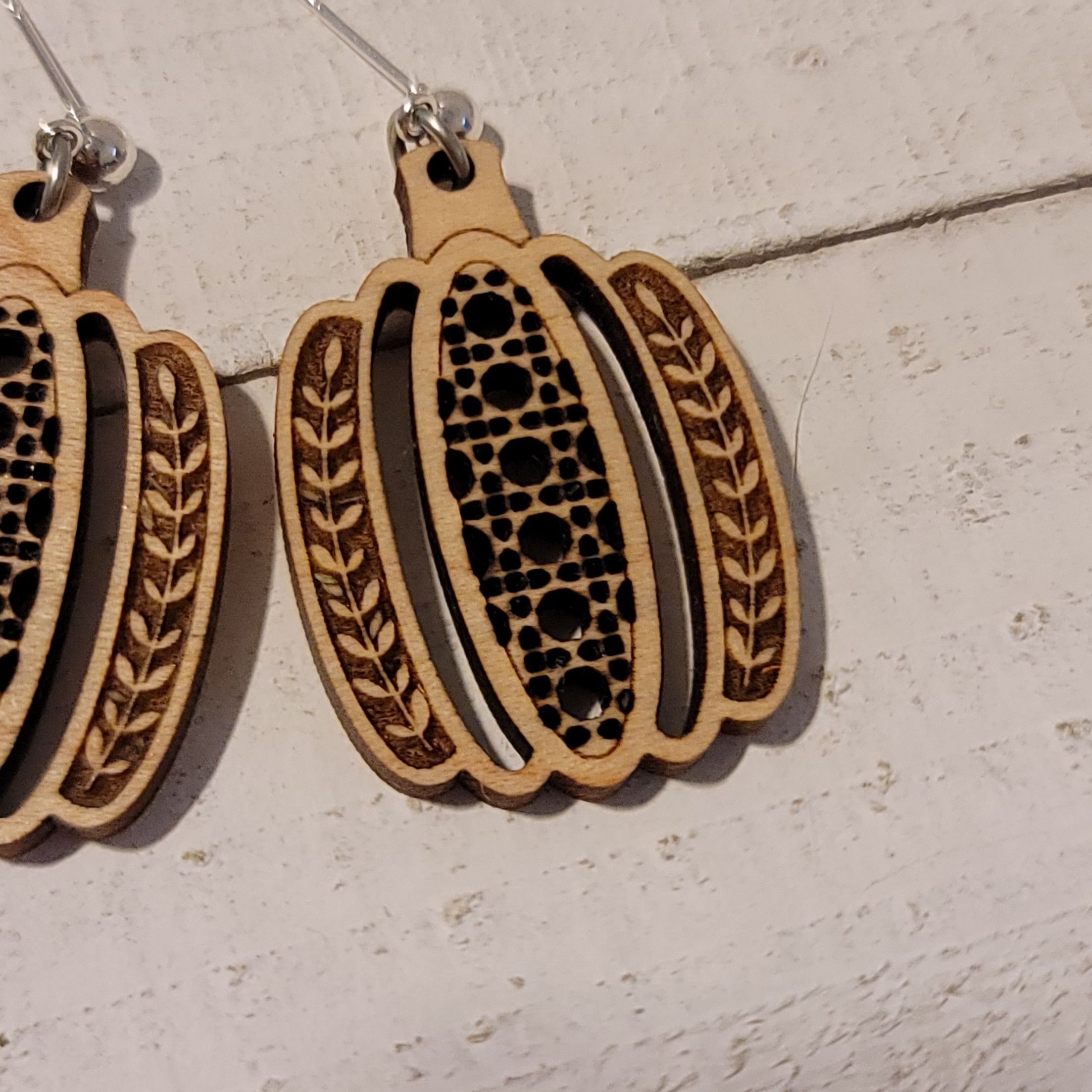 Handmade Rustic Style Pumpkin Earrings Size ONE SIZE - 4 Thumbnail