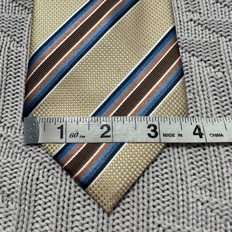Vintage Henry Jacobson gold and brown striped silk tie Size ONE SIZE - 5 Thumbnail