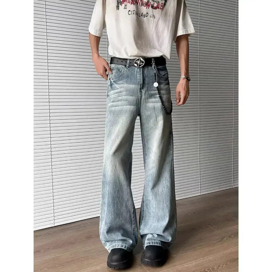 Japanese Brand Retro loose washed micro flared jeans Size US 32 / EU 48 - 3 Thumbnail