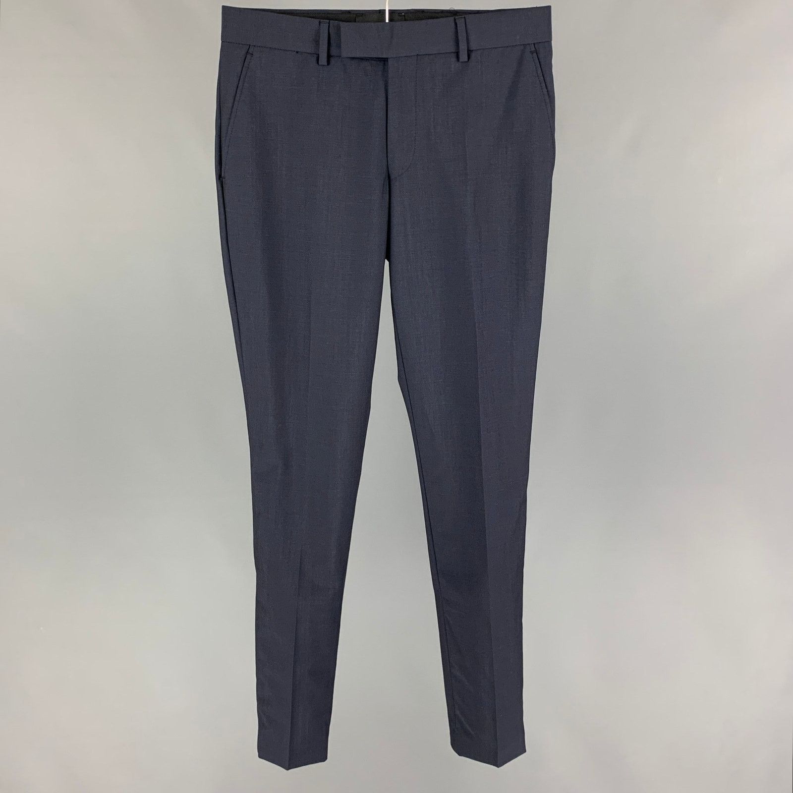 The Kooples THE KOOPLES Size 28 Navy Wool Mohair Zip Fly Dress Pants Size US 28 / EU 44 - 1 Thumbnail