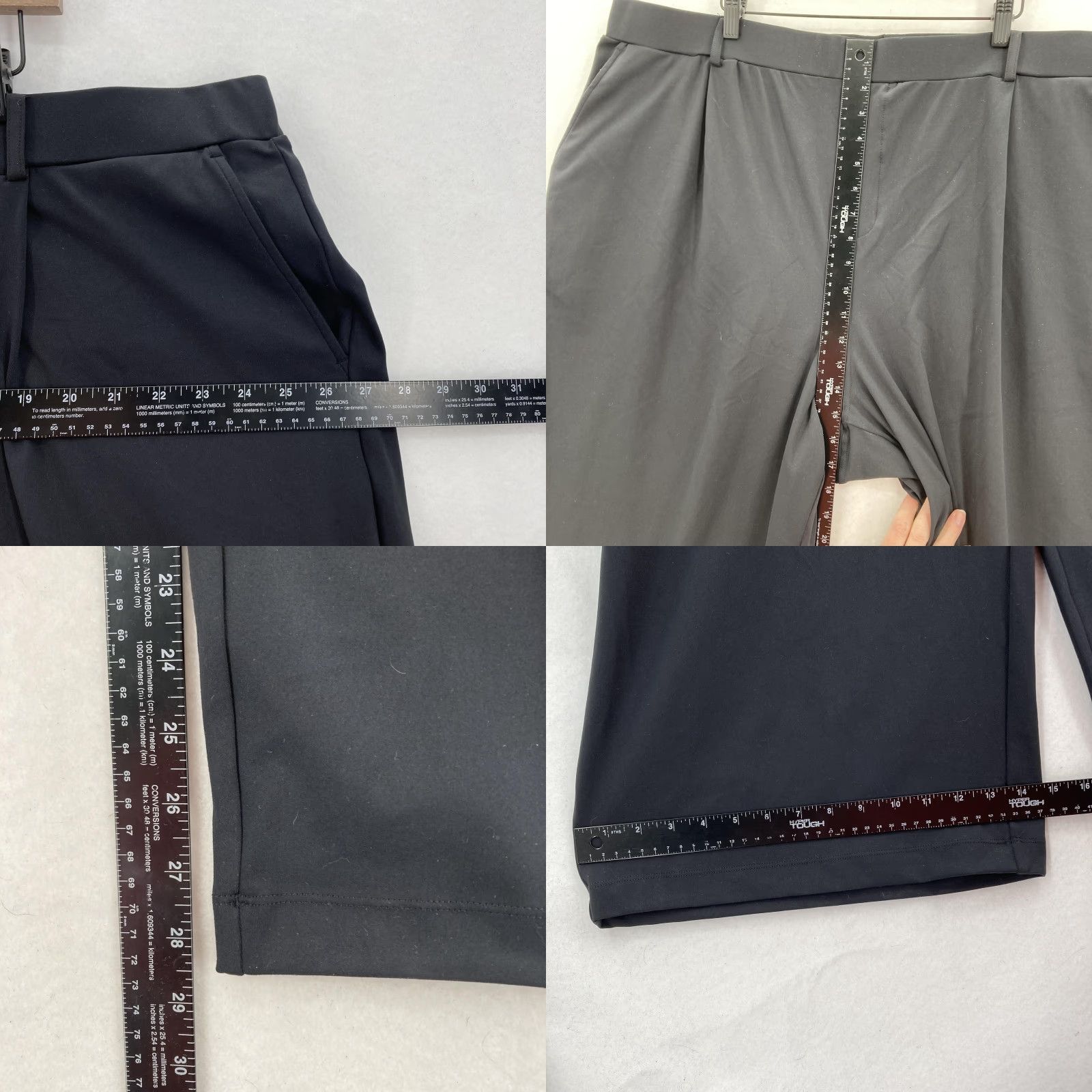 Vintage Halara Pants Womens 3X Black Wide-Leg Stretch Athleisure Trousers Pleated Front Pants Size 40" / US 18 - 8 Thumbnail