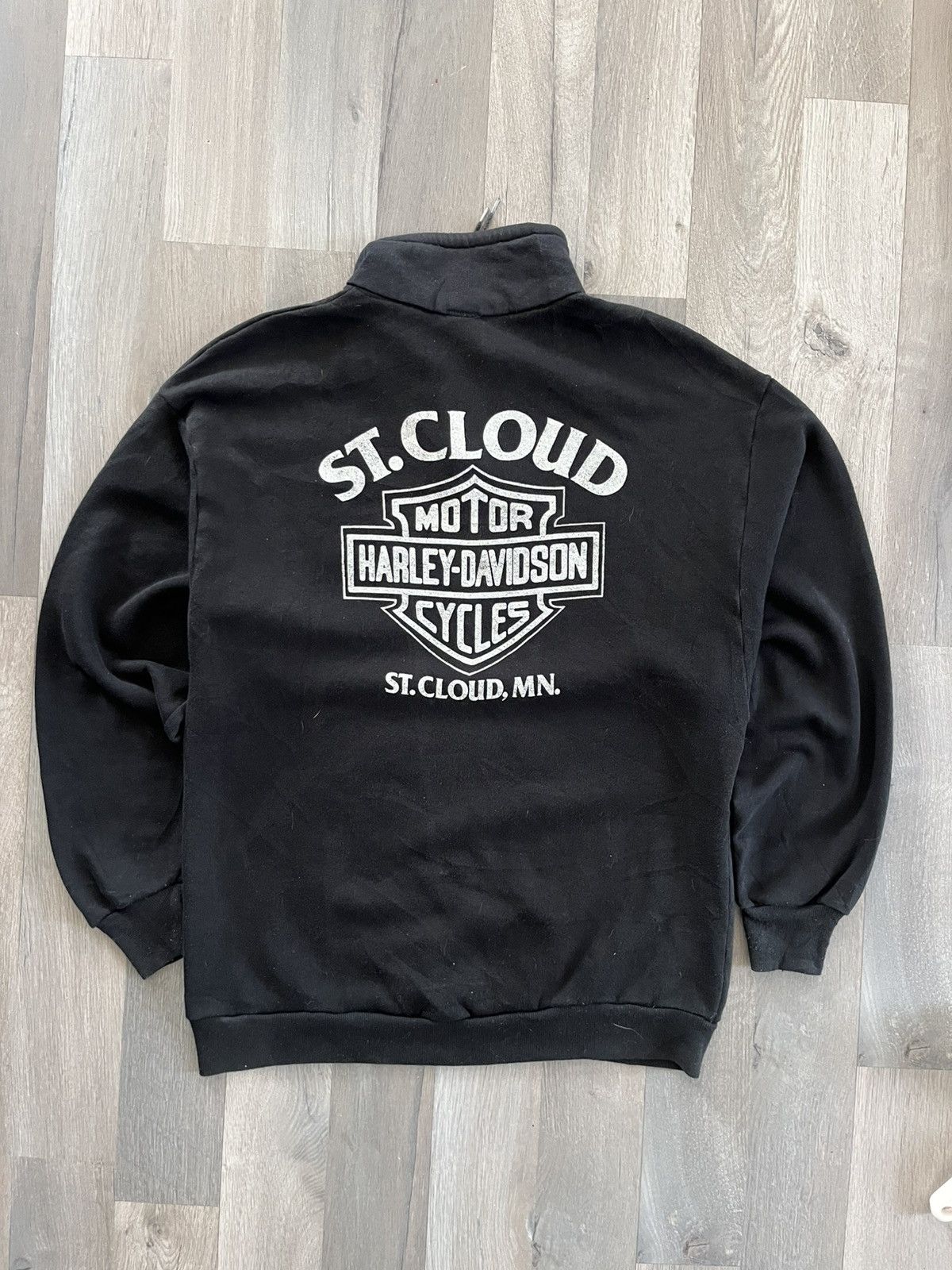 Harley Davidson 1986 St Cloud Minneapolis Harley Davidson 1/4 Zip Sweater Size US L / EU 52-54 / 3 - 2 Thumbnail