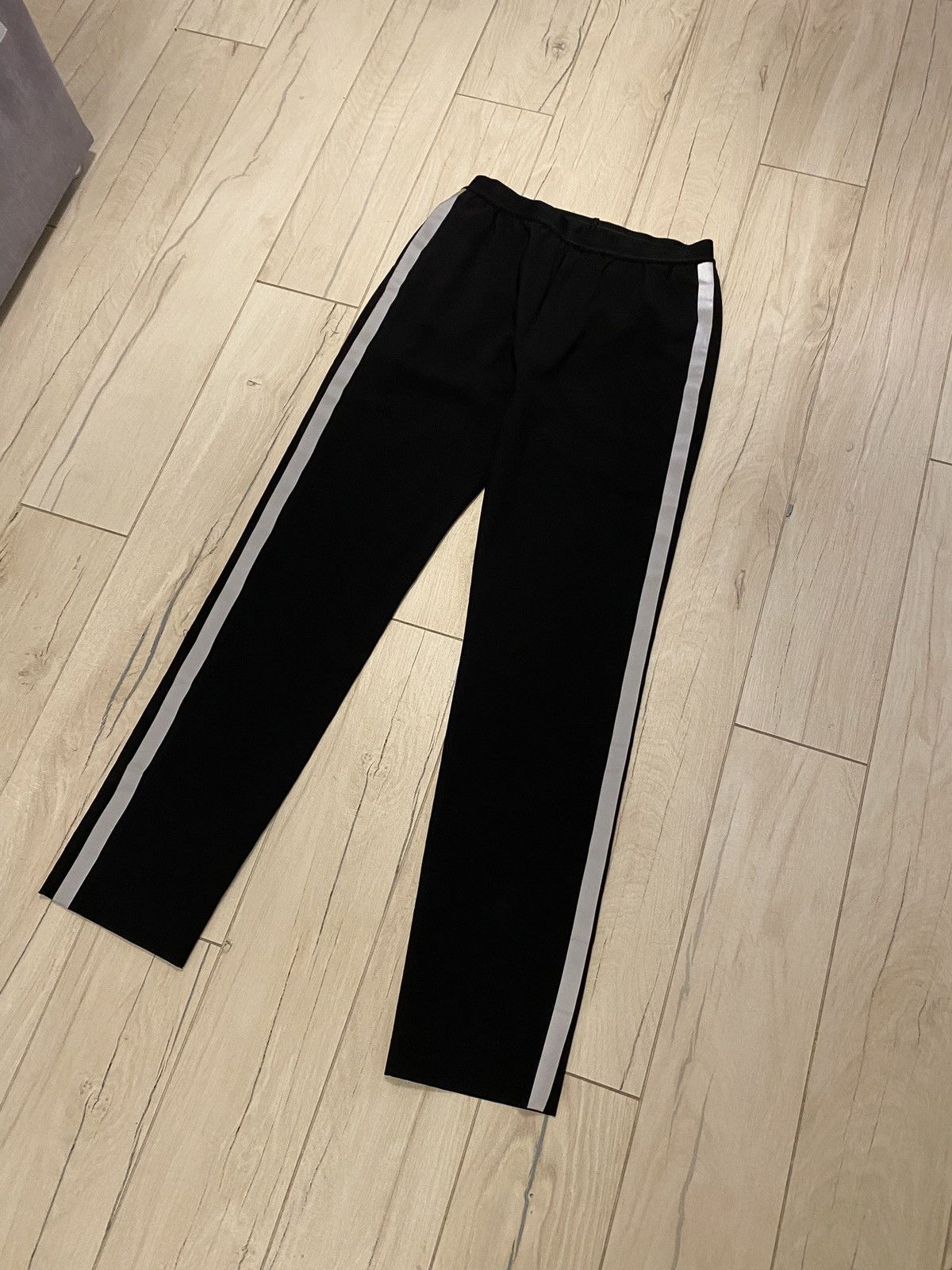 Helmut Lang Helmut Lang Reflective Stripes Black Wool Track Pants Size US 30 / EU 46 - 3 Thumbnail
