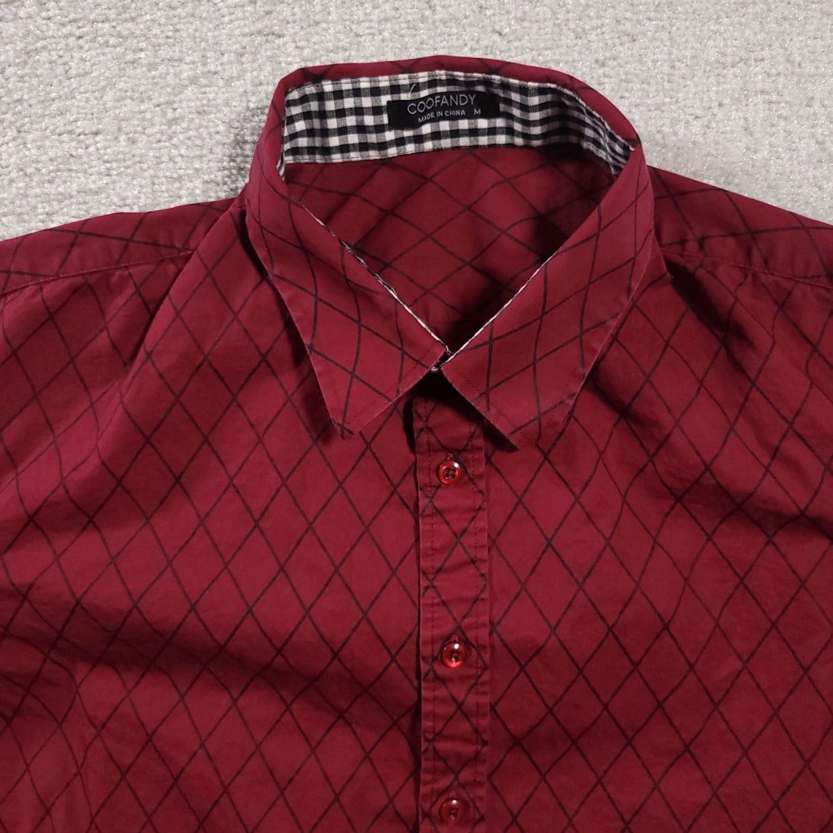 Vintage Coofandy Button Up Shirt Mens Medium Red Long Sleeve Collared Shirt Regular Fit Casual Business Party/Cocktail Size US M / EU 48-50 / 2 - 3 Thumbnail