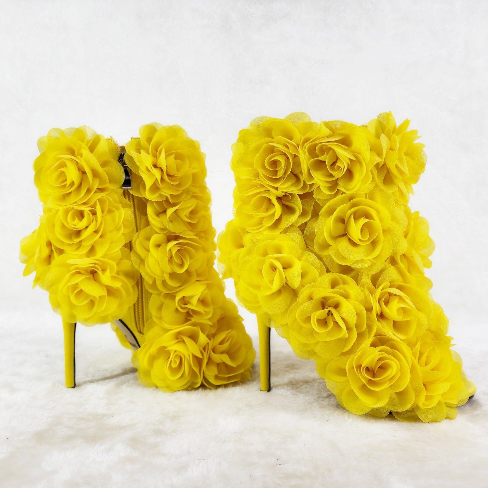 Other Beauty 3D Flowers Floral 4" High Heel Elegant Xoanna Ankle B Size US 8 / IT 38 - 3 Thumbnail