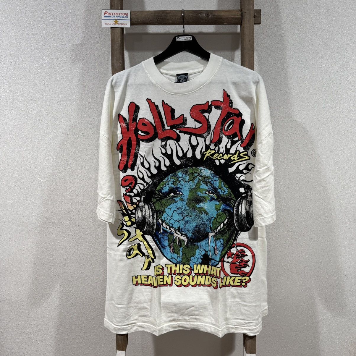 HELLSTAR グラフィック Tシャツ 半袖 Heaven On Earth/関送無料 Hellstar Studios Heaven on Earth Tee Cream Size | Depop