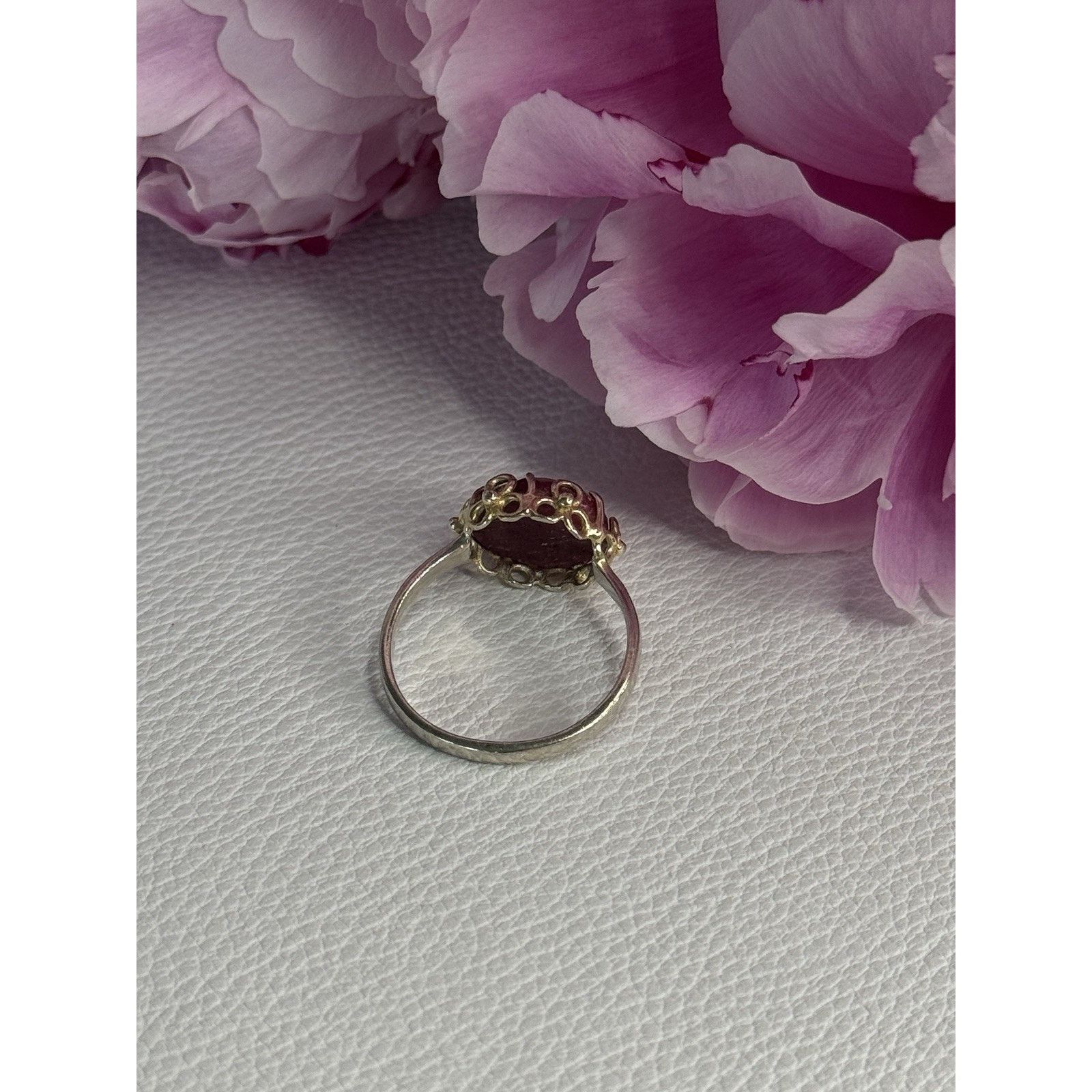 Jewelry 925 STERLING SILVER GOLD PLATED PART RUBY RING SIZE 8 Size ONE SIZE - 5 Thumbnail