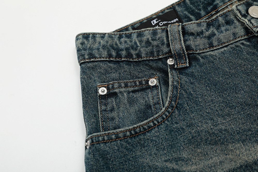 Vintage American retro washed distressed patchwork jeans Size US 32 / EU 48 - 4 Thumbnail