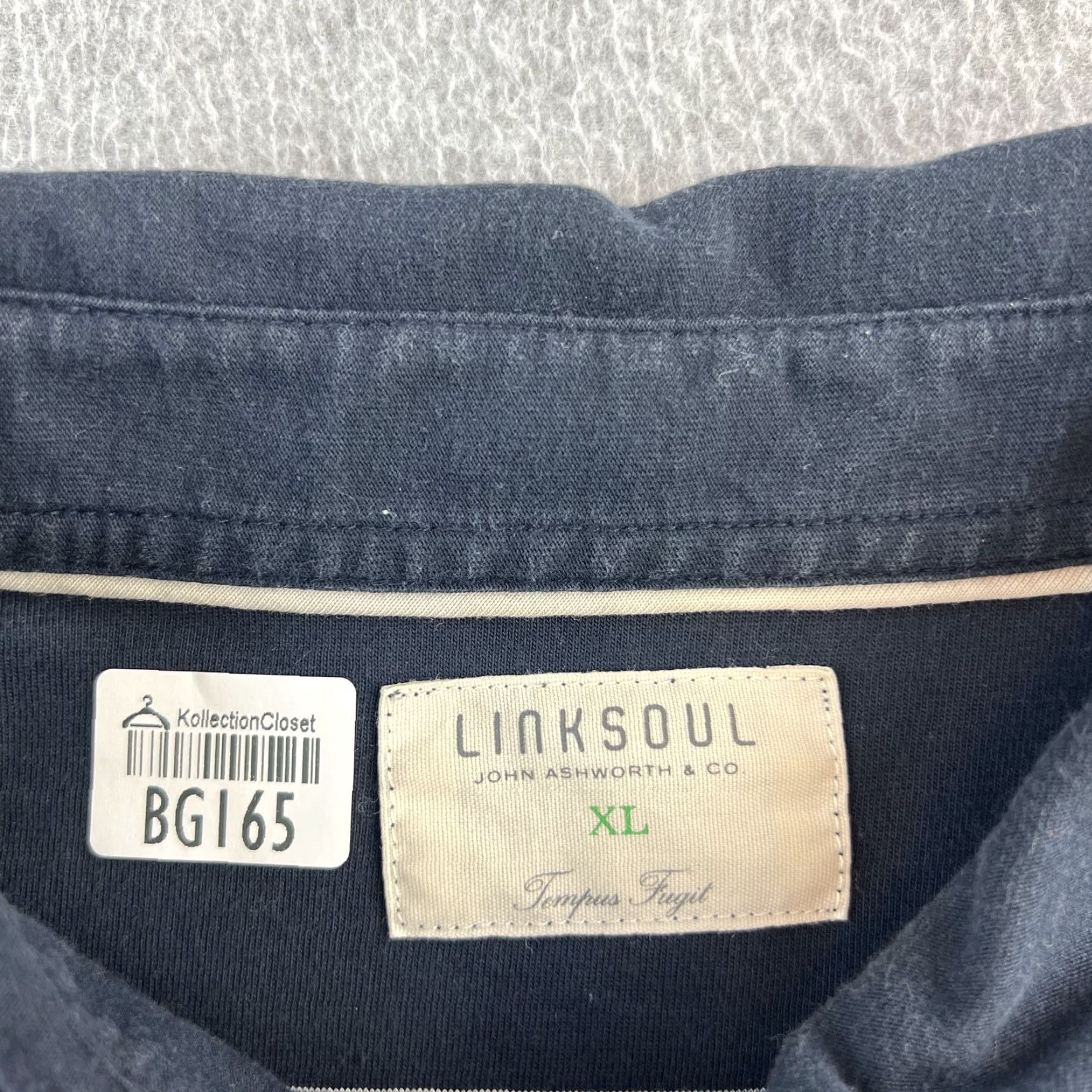 Vintage Linksoul Polo Shirt Mens XL Navy Striped Golf Casual Performance Lightweight Short Sleeve Collared Polo Mens XL Blue/Cotton Standards Size US XL / EU 56 / 4 - 5 Thumbnail