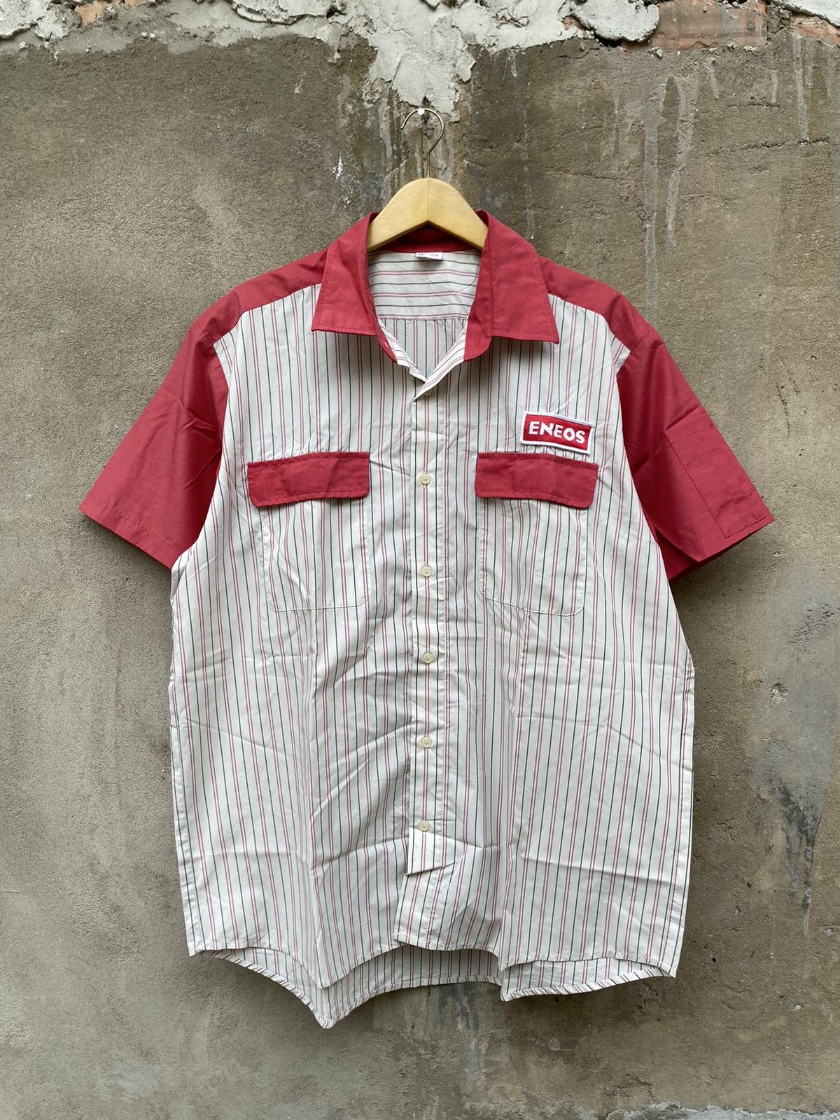 Japanese Brand × Vintage Vintage Eneos Stripes shirt Size US XXL / EU 58 / 5 - 1 Thumbnail