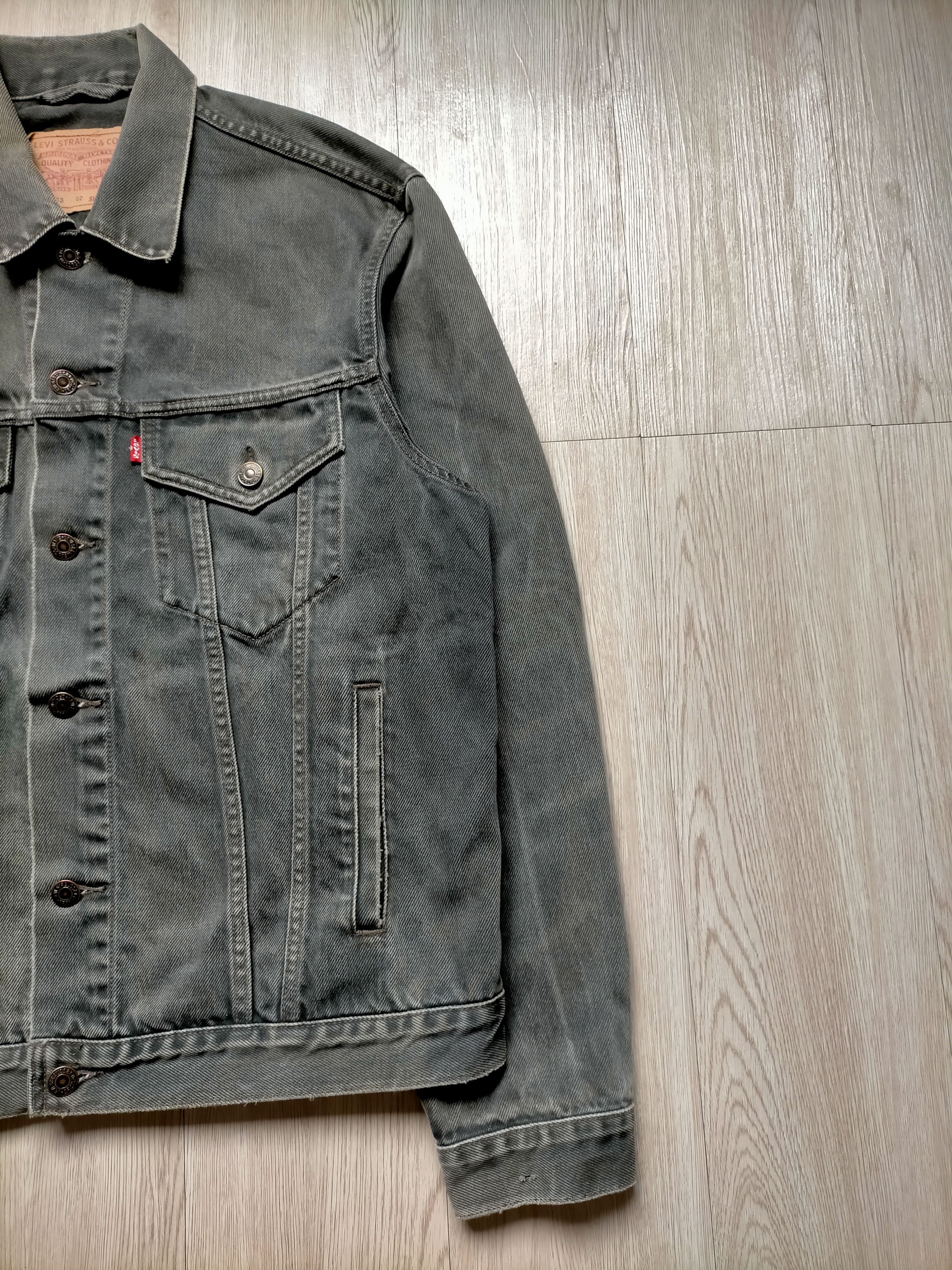 Levi's Vintage 90s Levis 503 Super Black Trucker Jacket Jeans Size US L / EU 52-54 / 3 - 7 Thumbnail