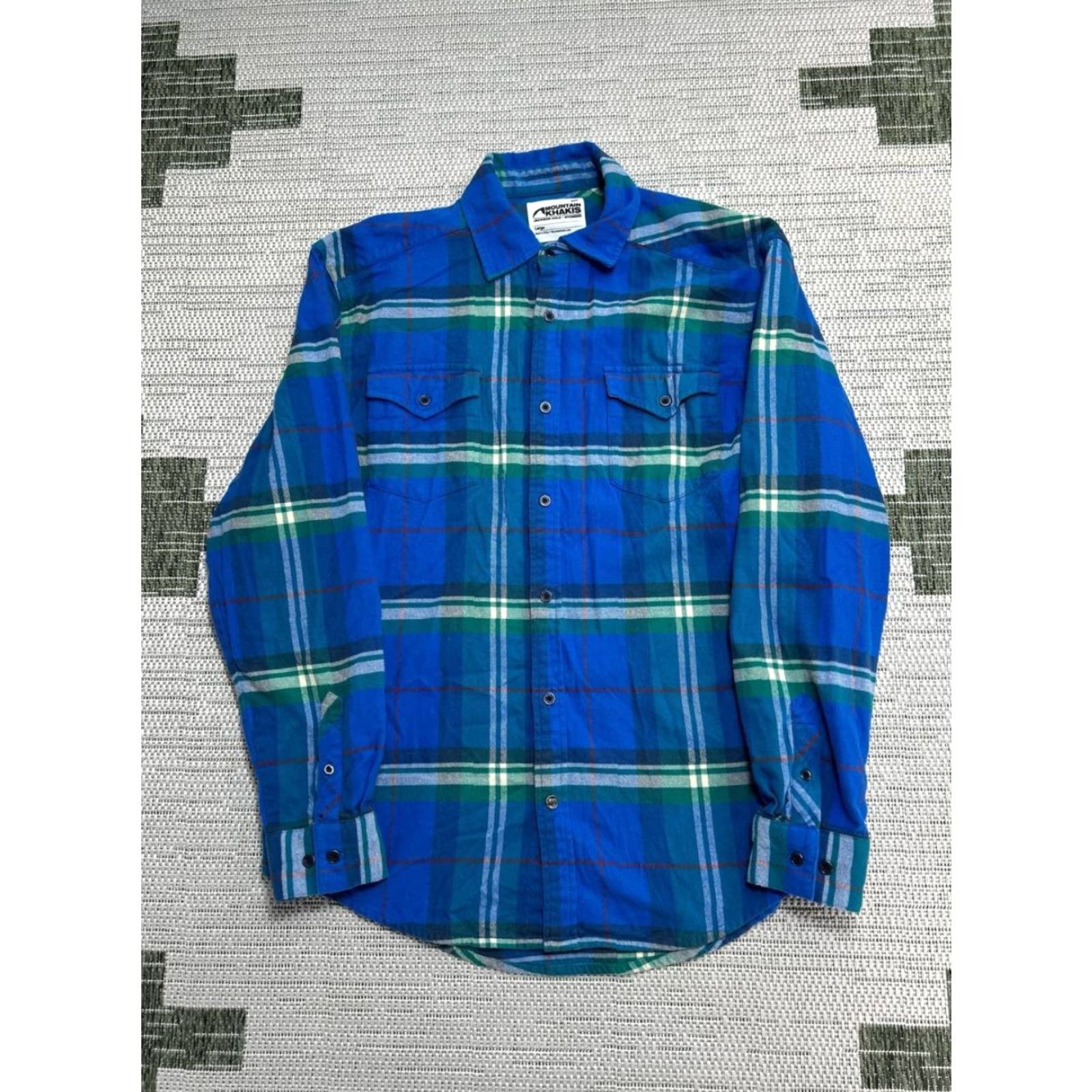 Mountain Khakis VINTAGE Mountain Khakis Shirt Men L Blue Plaid Cotton Pocket Details Classic Size US L / EU 52-54 / 3 - 2 Thumbnail