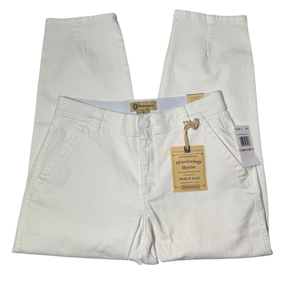 Other NWT New Democracy AB Technology Skyrise Barrel Leg White Je Size 28" / US 6 / IT 42 - 3 Thumbnail