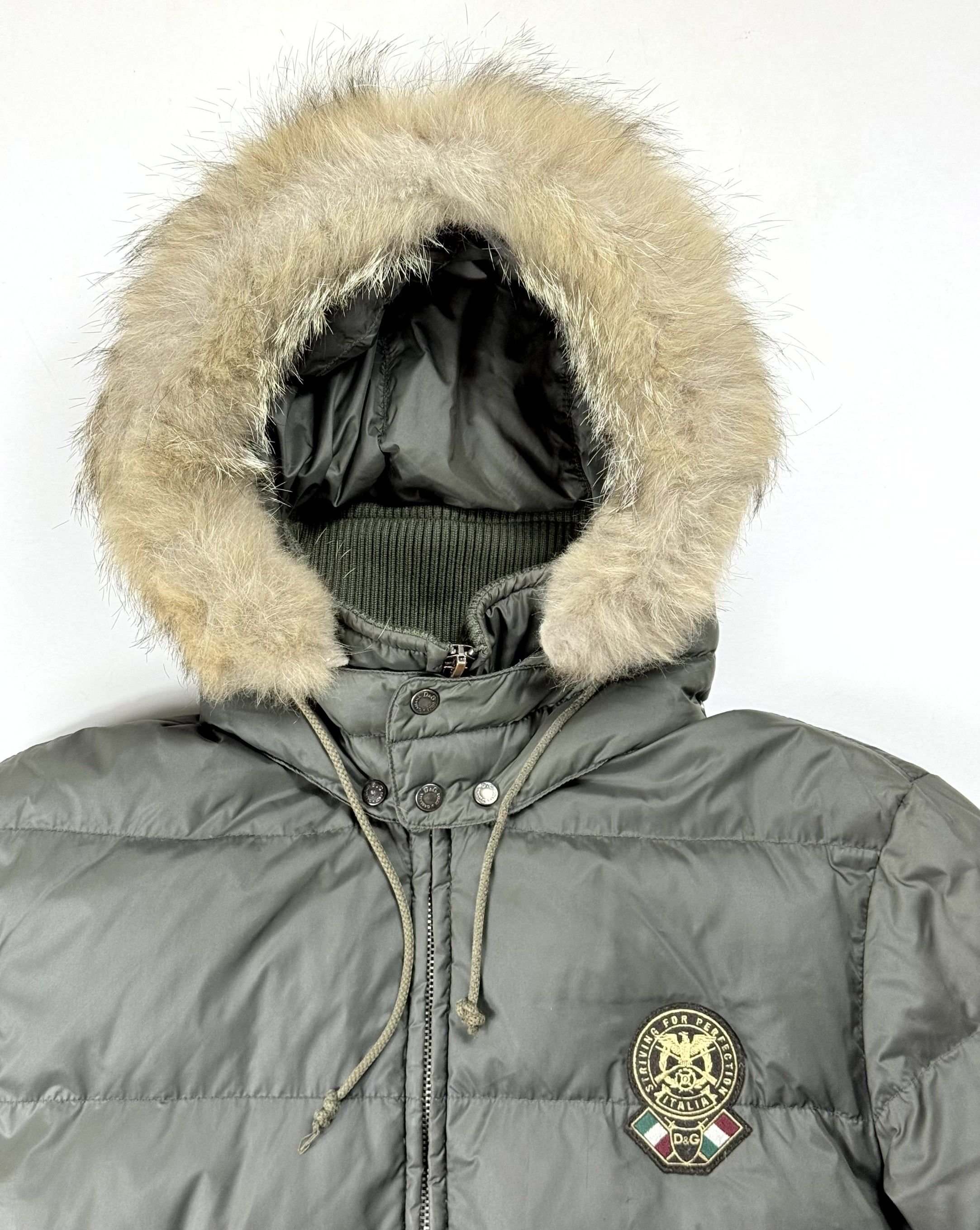 Dolce & Gabbana Dolce&Gabbana Coyote Fur Puffer Khaki Logo Bomber Jacket Size US M / EU 48-50 / 2 - 3 Thumbnail