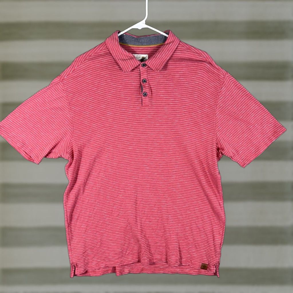 Vintage Fundamental Coast Polo Shirt Mens XL Red Stripe Stretch Golf Casual Size US XL / EU 56 / 4 - 1 Thumbnail