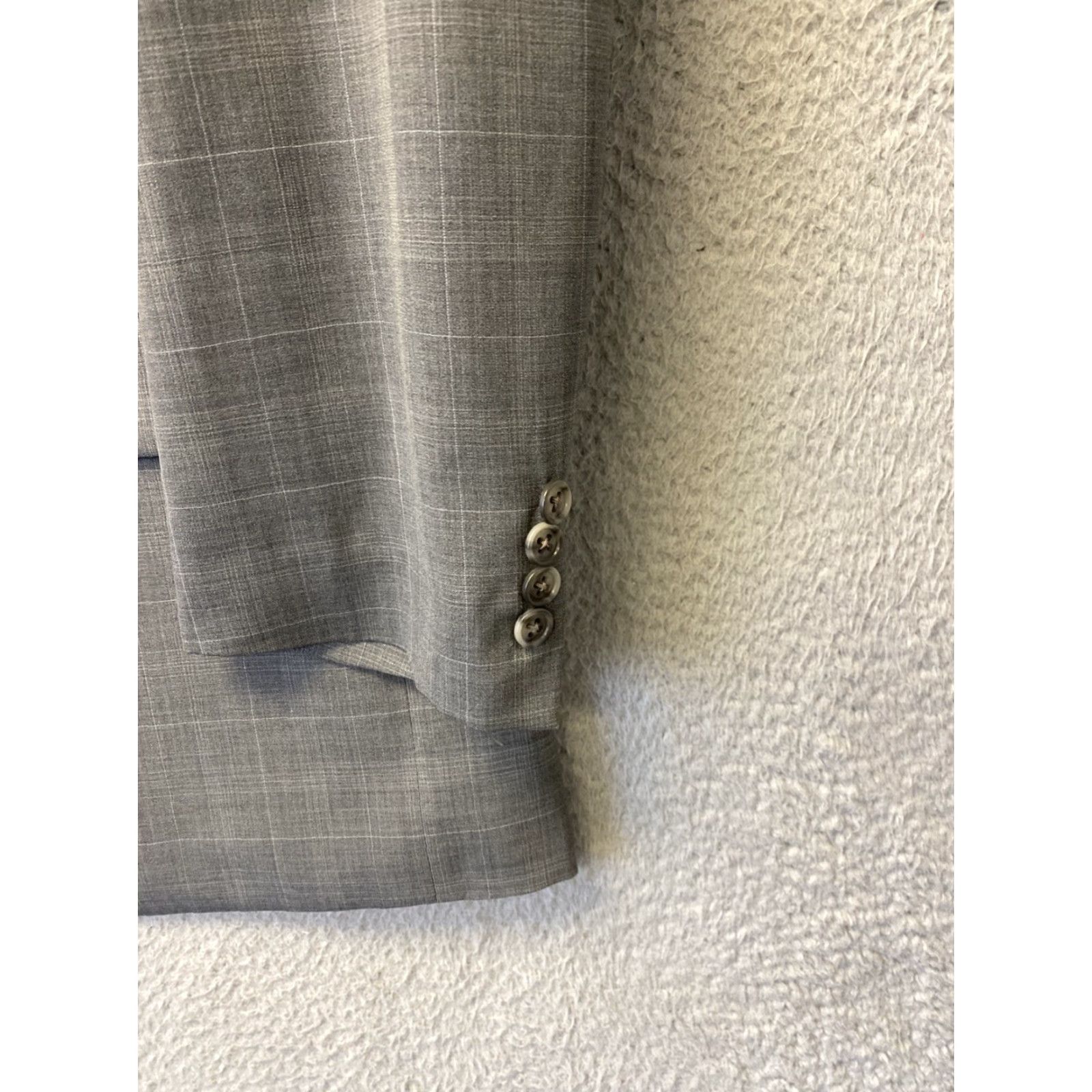 Calvin Klein Calvin Klein mens blazer 44 gray plaid 2bt jacket sport coat Size 44R - 3 Thumbnail