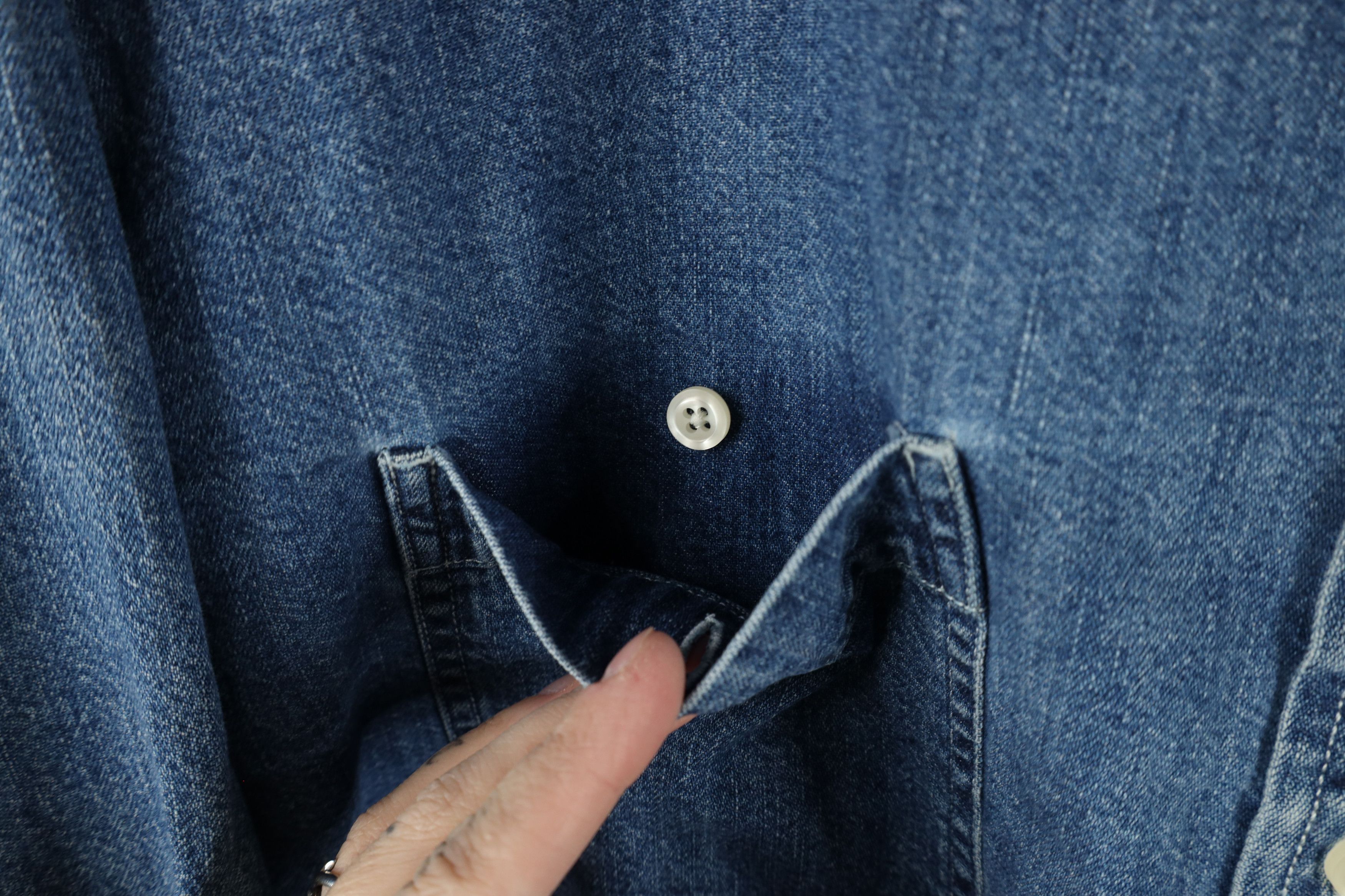 Ralph Lauren × Vintage Vintage 90s Ralph Lauren Denim Jean Button Shirt Blue Size 3XL / US 20-22 - 5 Thumbnail