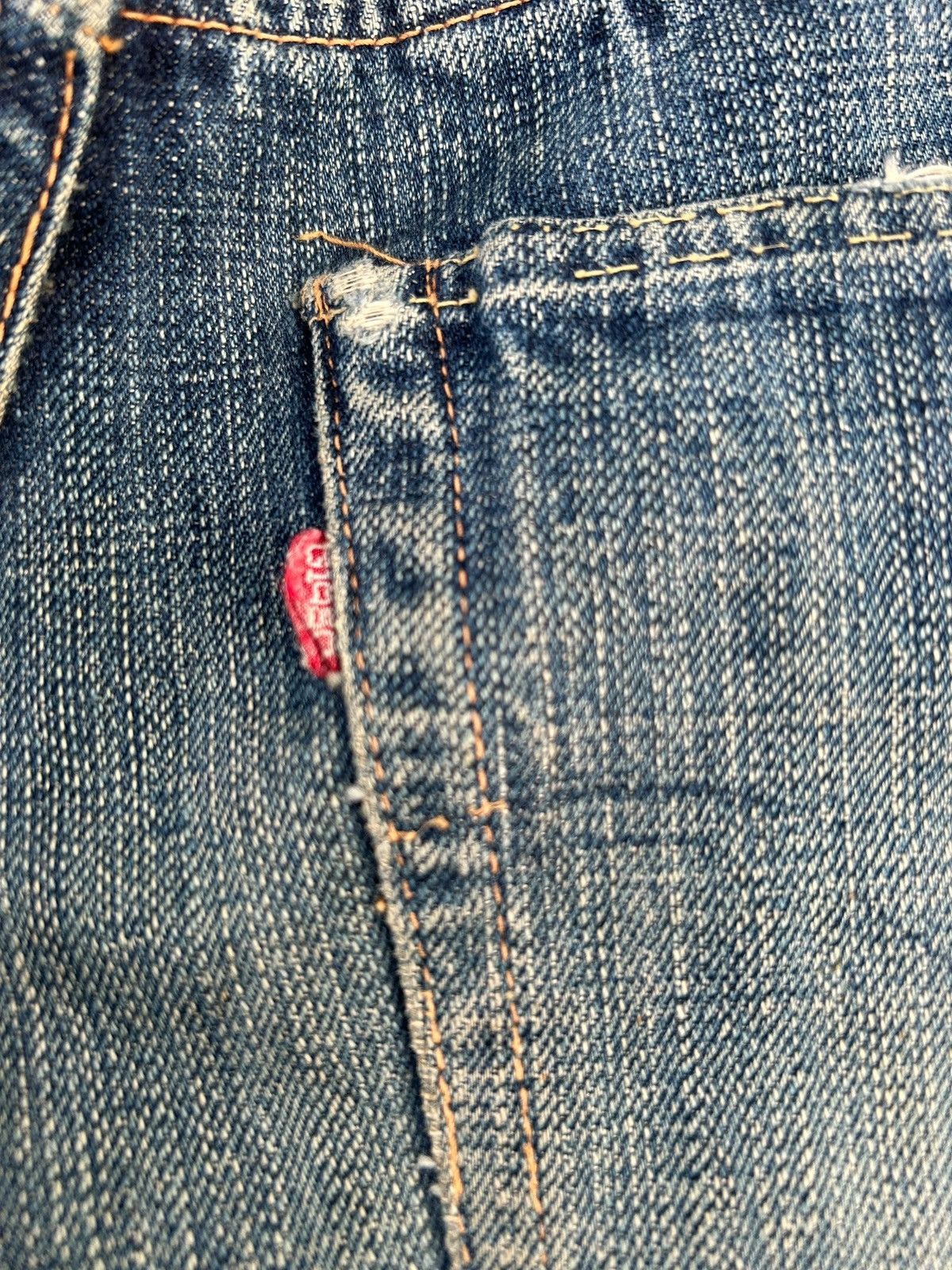 Kapital Vintage Japanese Brand Selvedge Distressed Repair Denim Jean Size US 33 - 17 Thumbnail