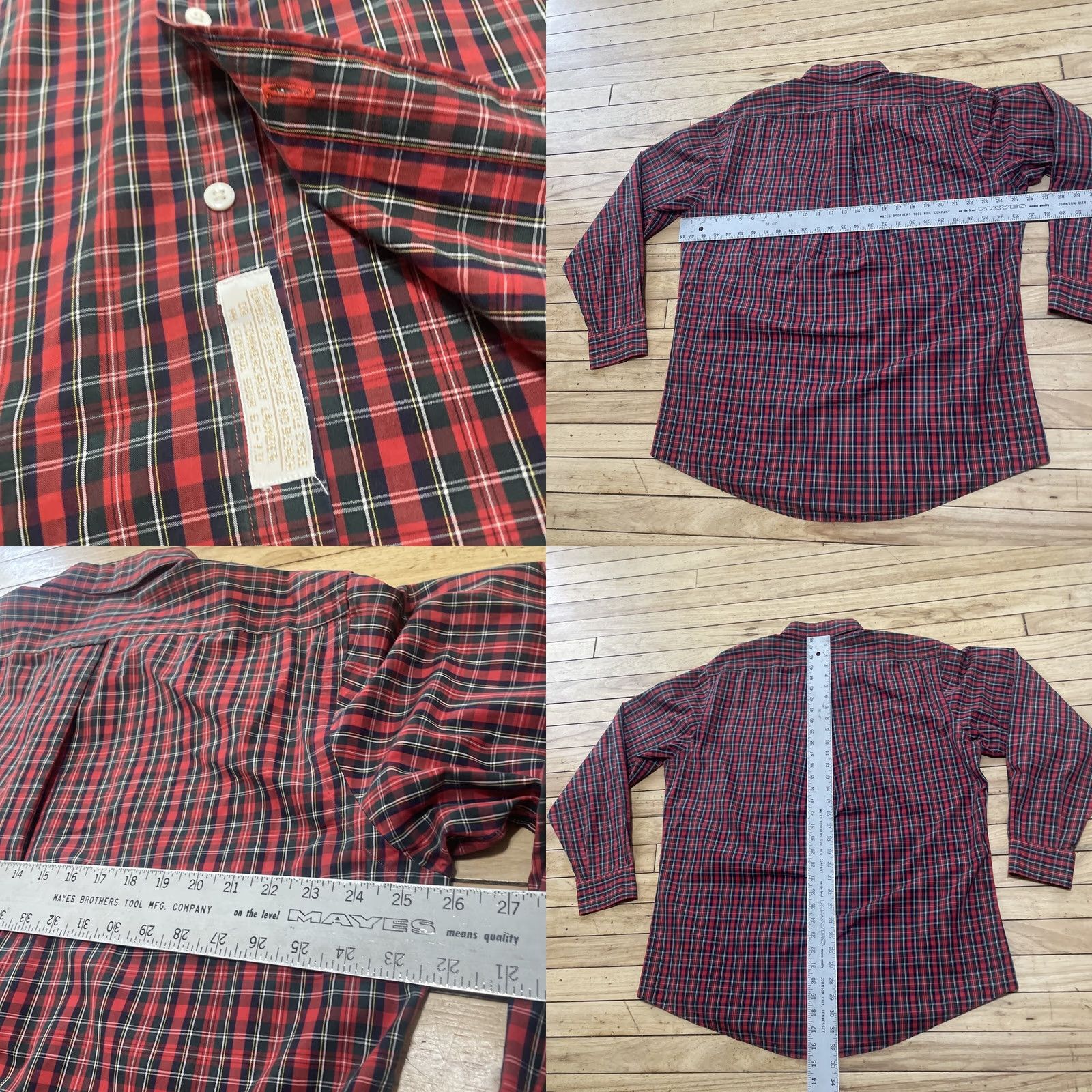 Nordstrom VINTAGE Nordstrom Red Plaid Button-Up Shirt Men 17.5 36 50 in Chest 80's Broadcloth Casual Size US XXL / EU 58 / 5 - 8 Thumbnail