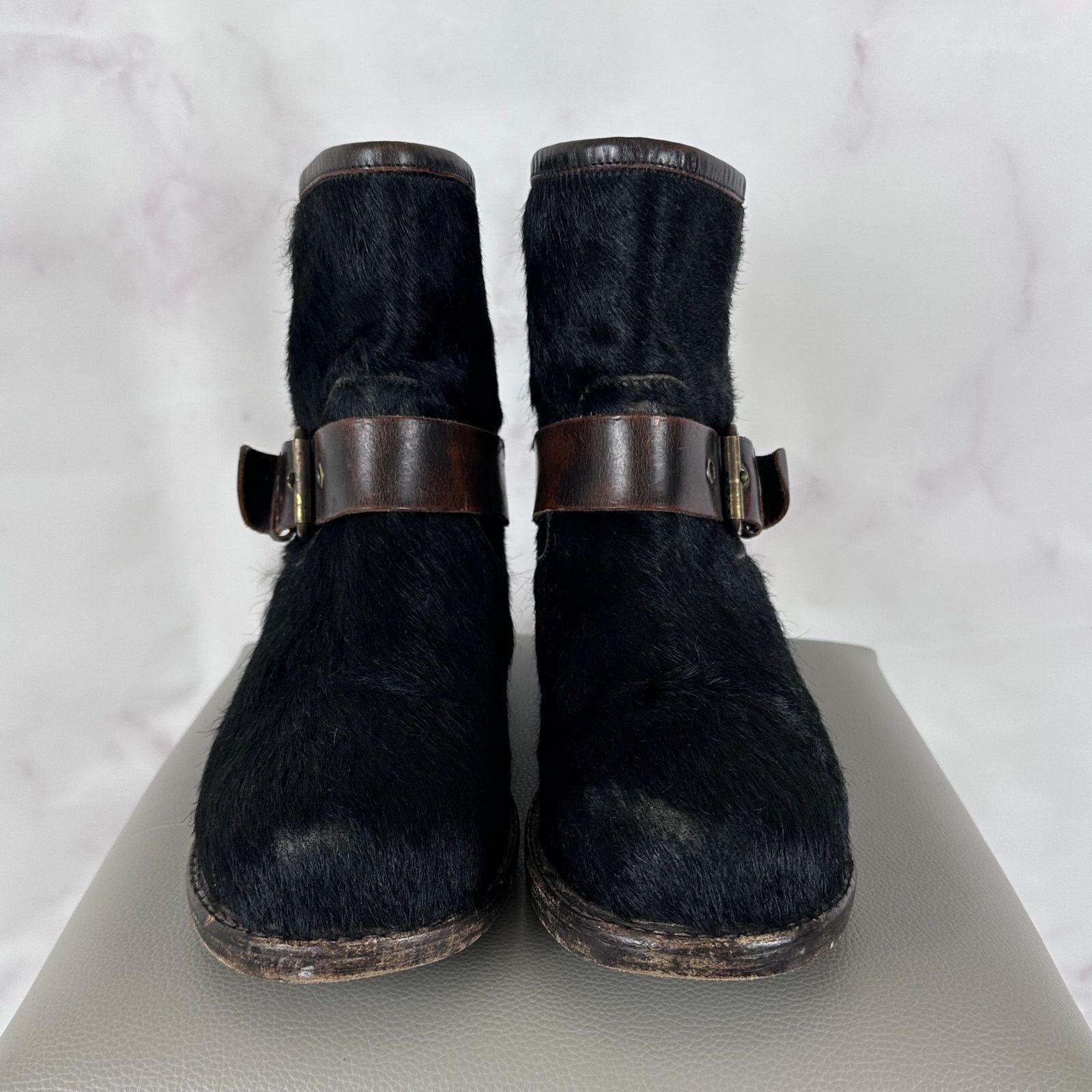 Buttero Black Pony Hair Biker Boot Size US 8 / IT 38 - 11 Thumbnail
