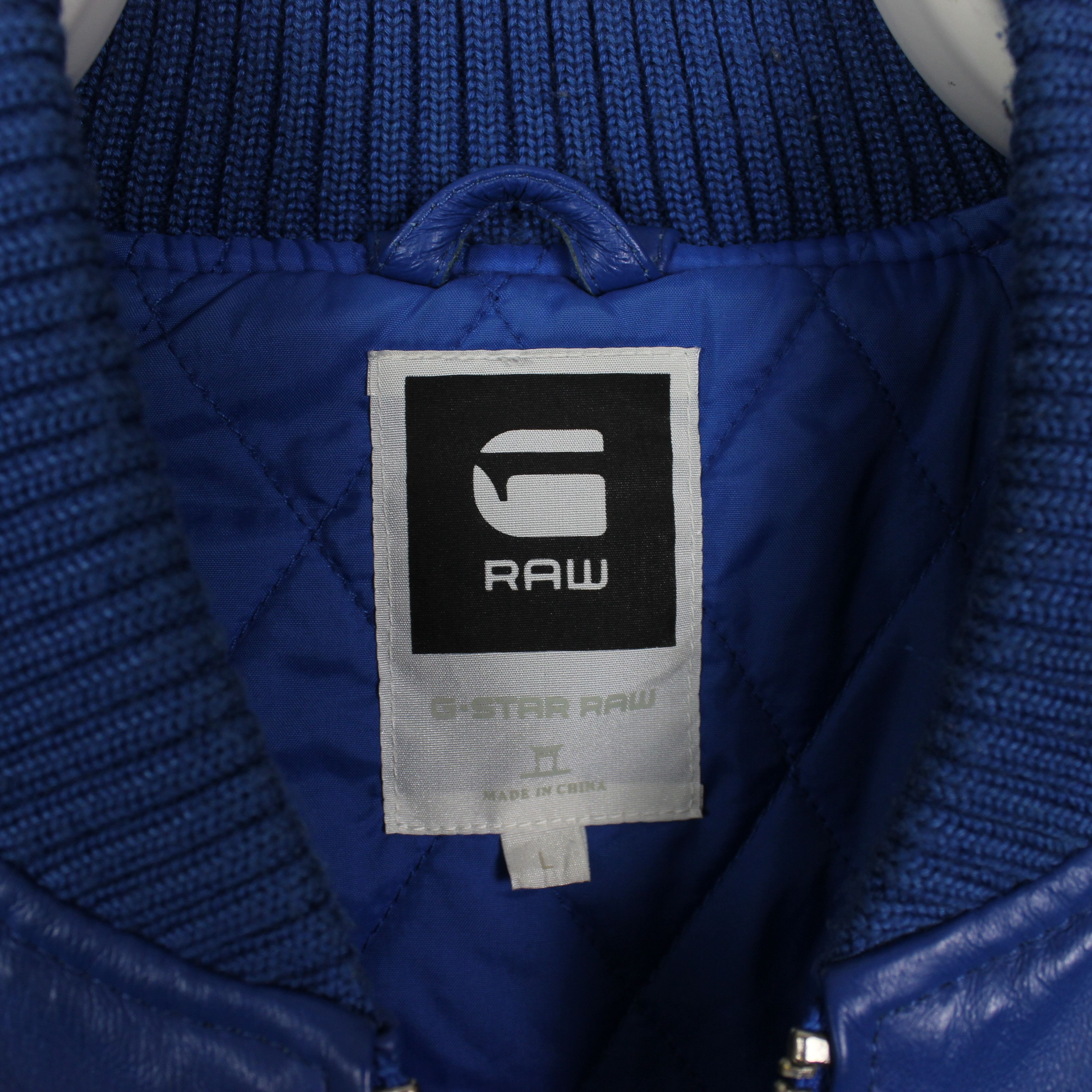 G-Star Vintage 90s G-Star Raw Leather Oxford Bomber Jacket Rare Y2K Size US L / EU 52-54 / 3 - 5 Thumbnail