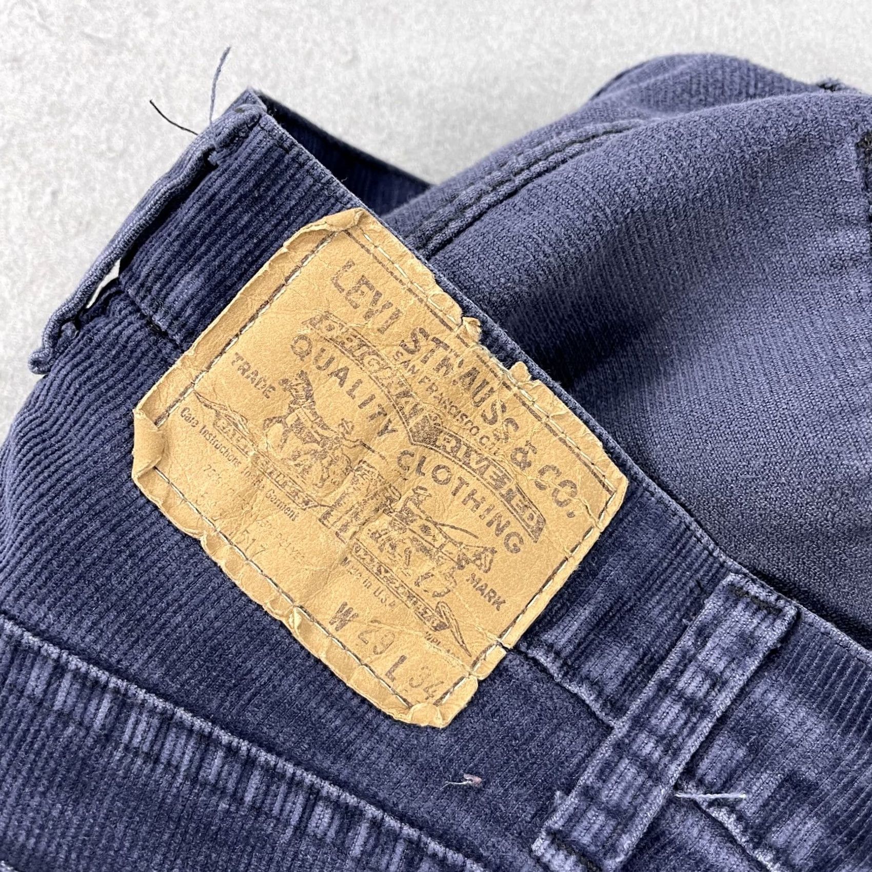 Levi's VINTAGE Levi's 500 Series Pants Mens 29x29 Corduroy Blue 80s 5-Pocket Denim Cotton Made USA Regular Straight Mens Size US 29 - 6 Thumbnail