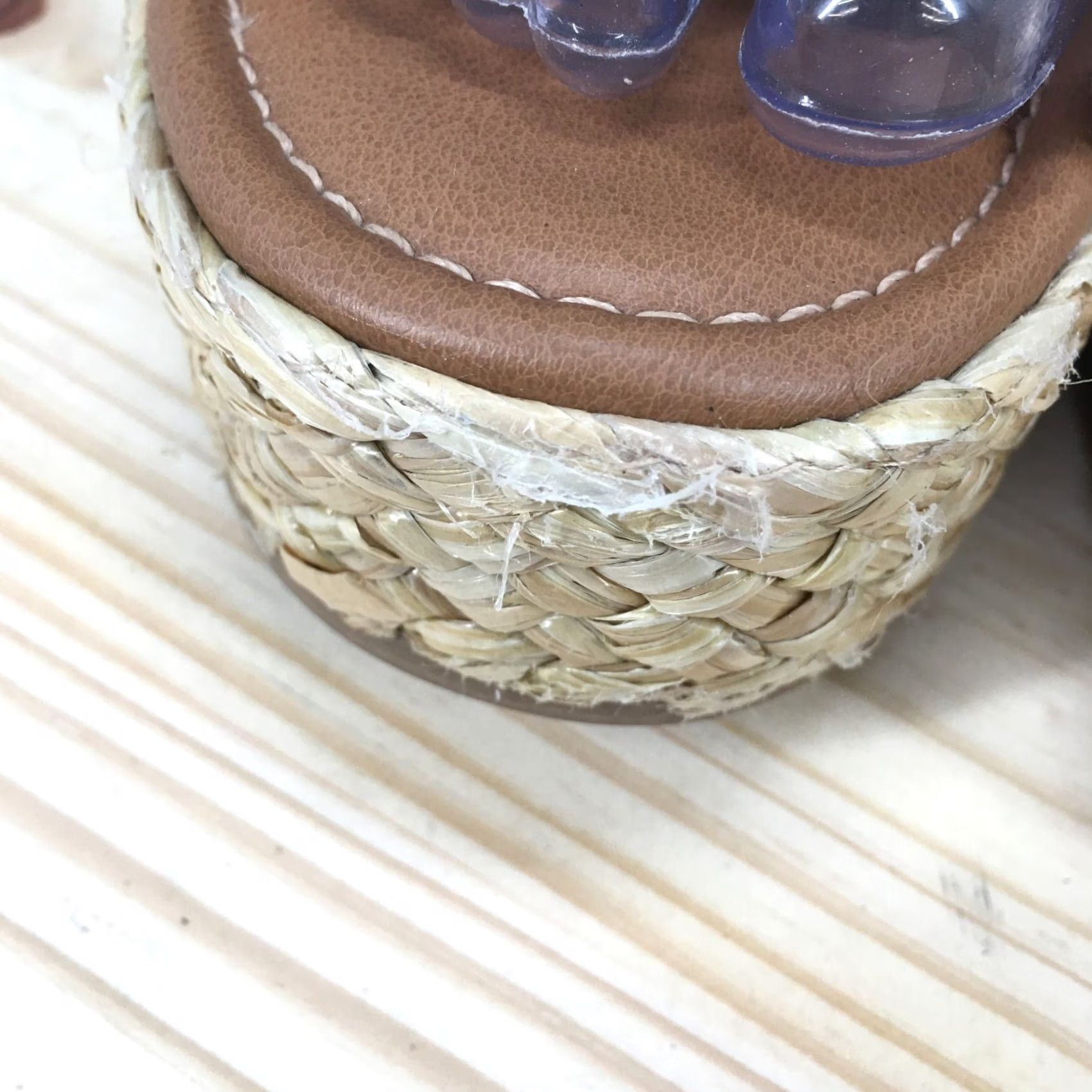 Vintage Universal Thread Sandals Womens 9 Slip On Cross Strap Platform Wedge Slide Beige Size US 9 / IT 39 - 3 Thumbnail
