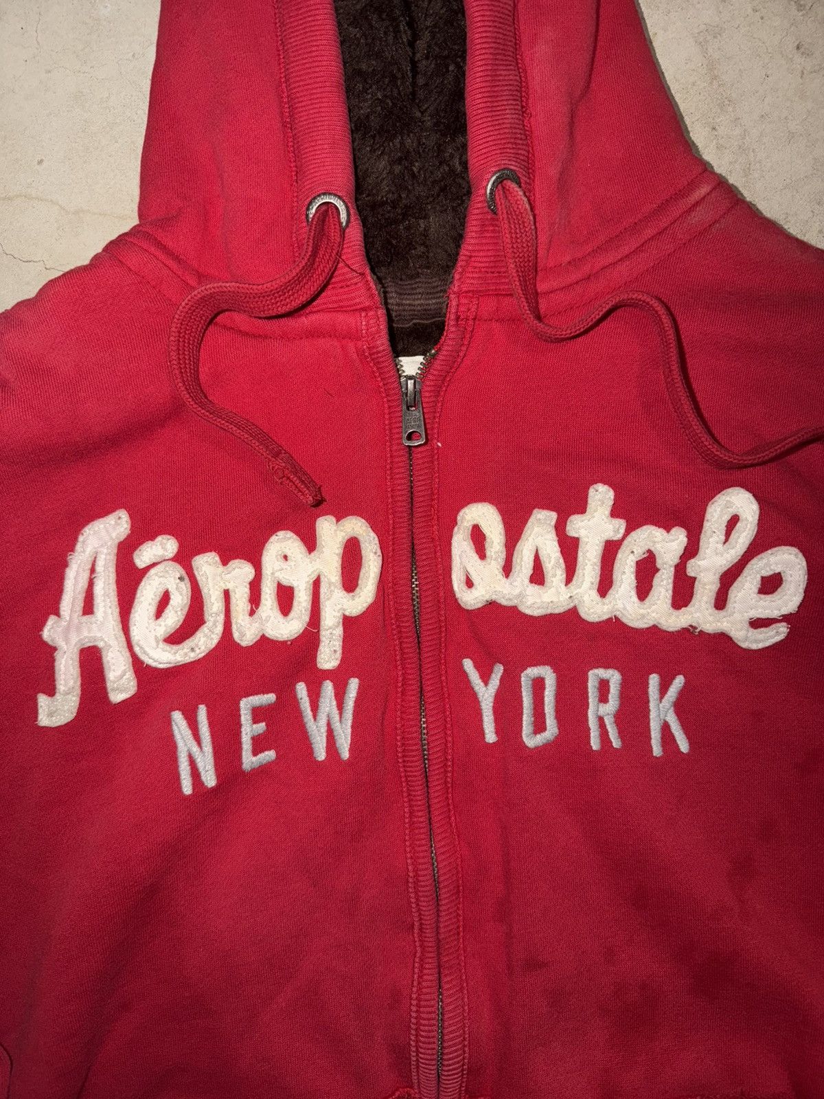 Aeropostale Y2K Aeropostale NY Logo Hoodie Red Full Zip Up Sweatshirt Size US XL / EU 56 / 4 - 2 Thumbnail