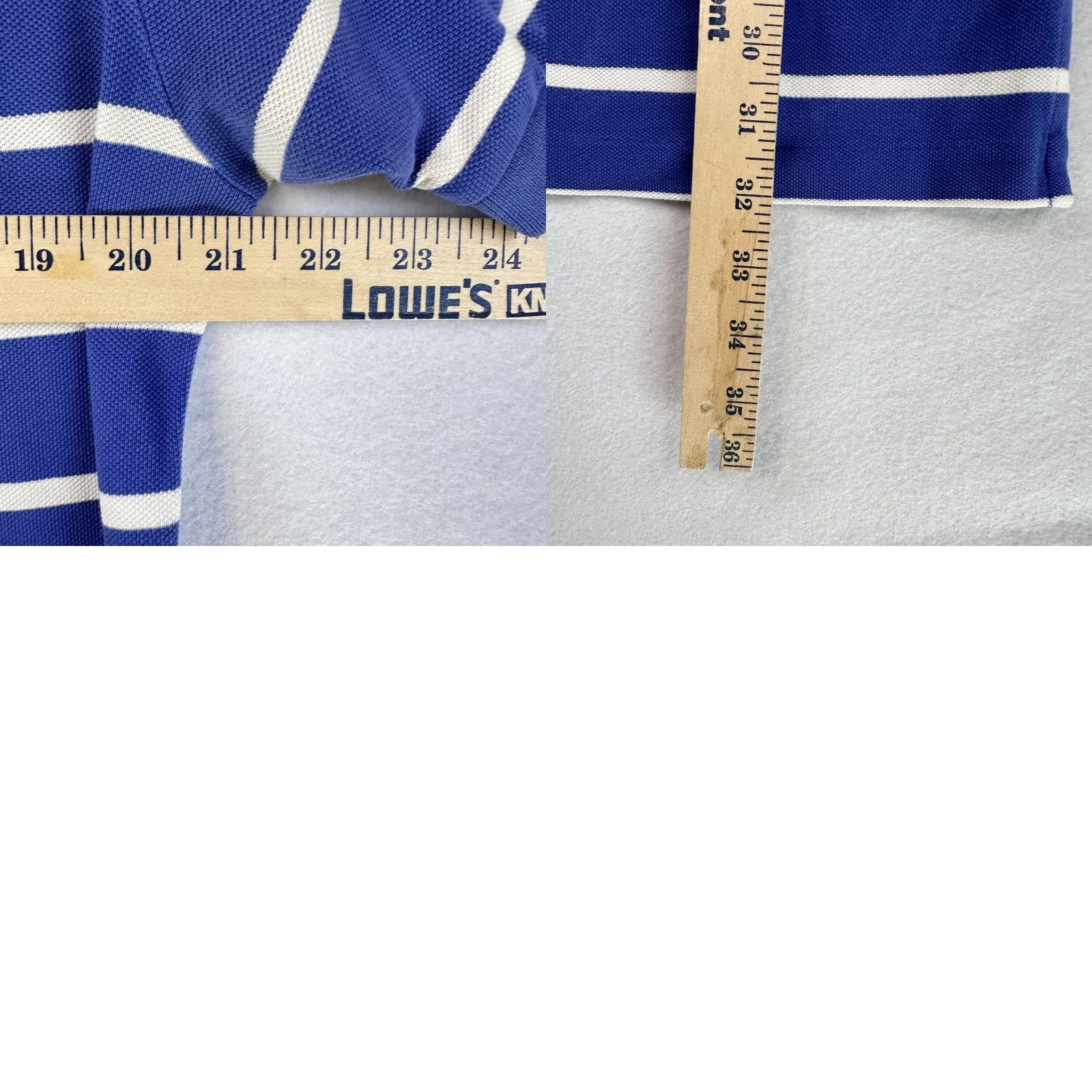 Polo Ralph Lauren VINTAGE Polo Ralph Lauren Polo Shirt Mens Large Blue White Striped Classic Fit Cotton Size US L / EU 52-54 / 3 - 8 Thumbnail