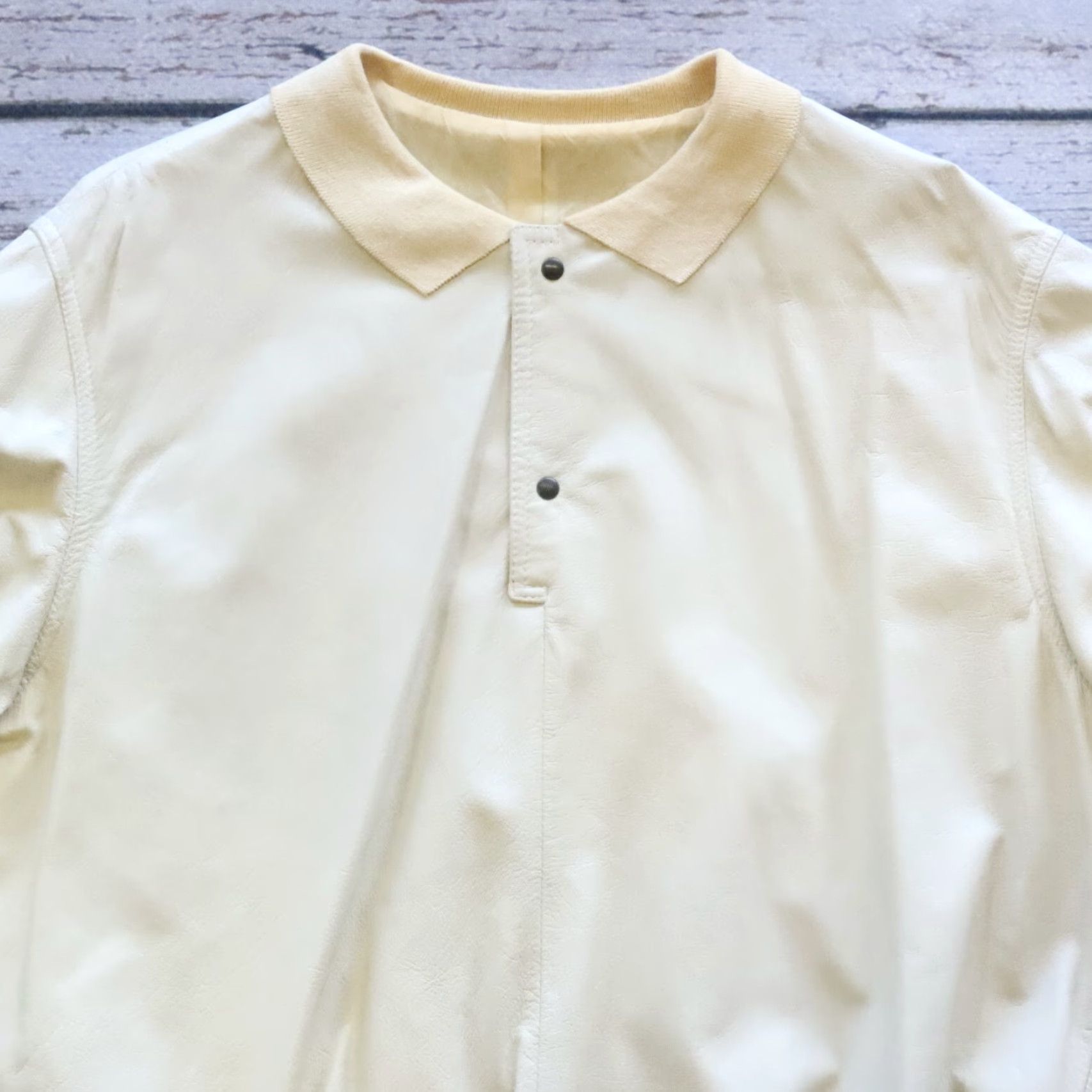 Bally VINTAGE Bally Of Switzerland Leather Shirt Made in Italy - Size M - Ivory - Polo - Men Size US M / EU 48-50 / 2 - 2 Thumbnail